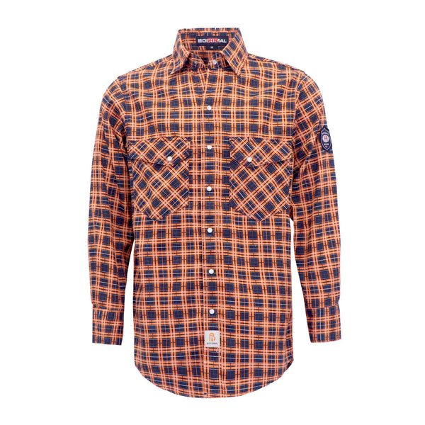 6.5OZ Classic Printed Plaid Shirts With Pearl Snap