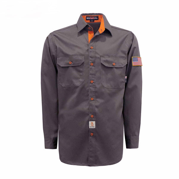6.5OZ Solid Color Shirt With Button/Water & Oil Repellent Finish