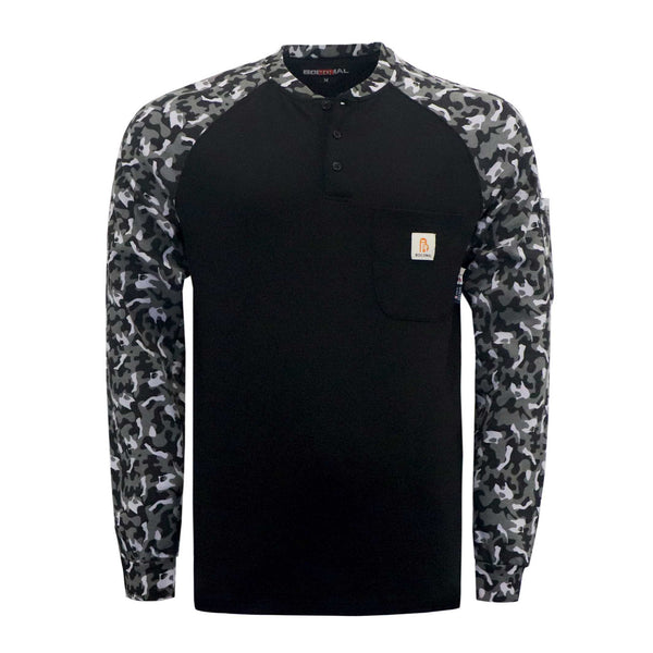 7OZ Button Pullover T-Shirt/Camouflage