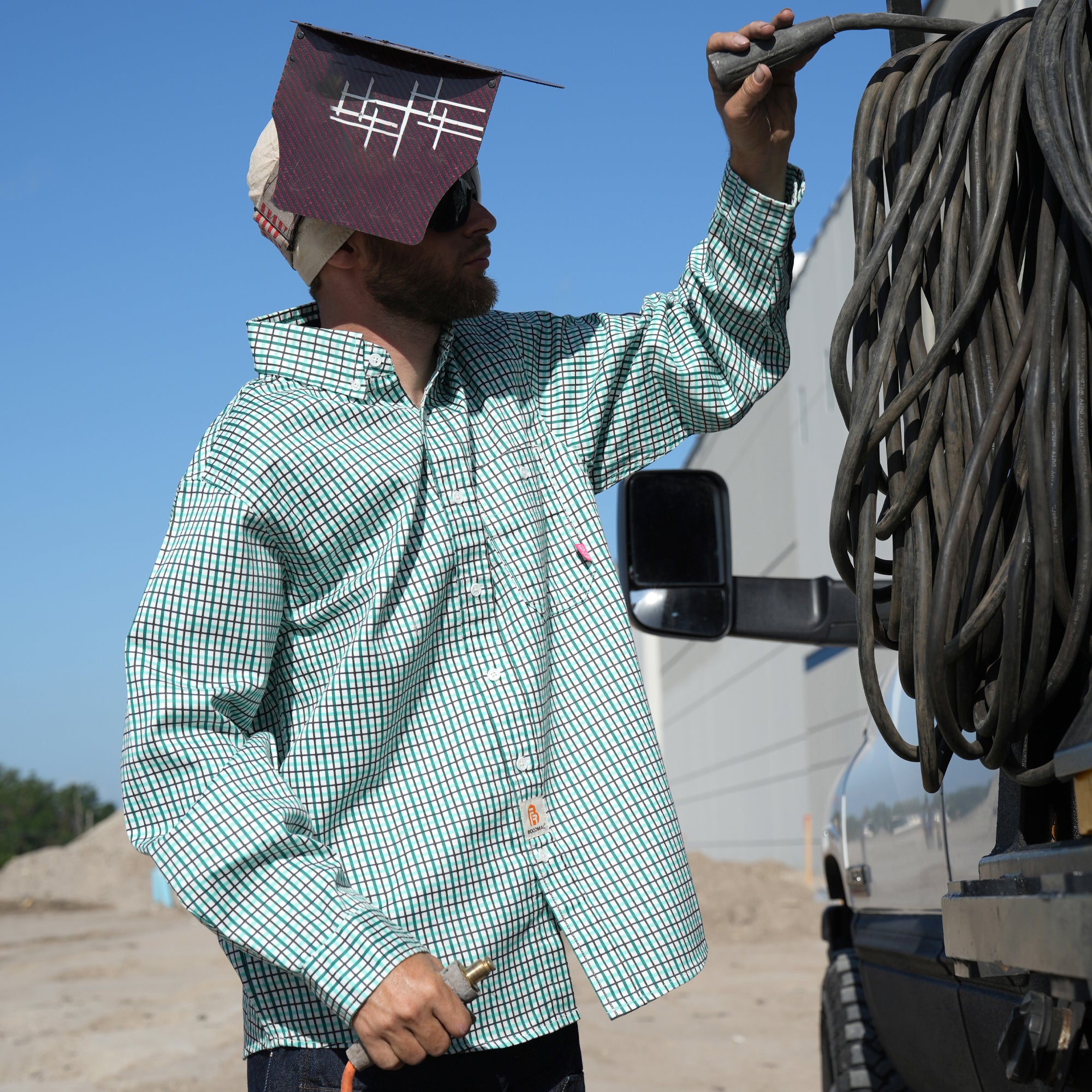 6.5OZ Classic Printed Plaid Shirts With Button-0816