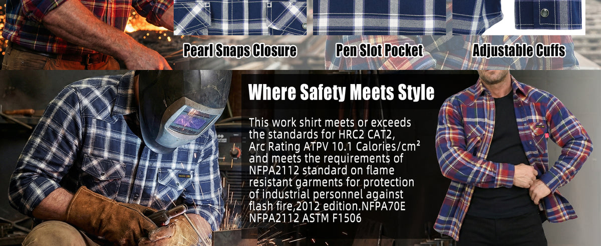7.5OZ FR 100% C NFPA2112 Welding Shirt- 0910