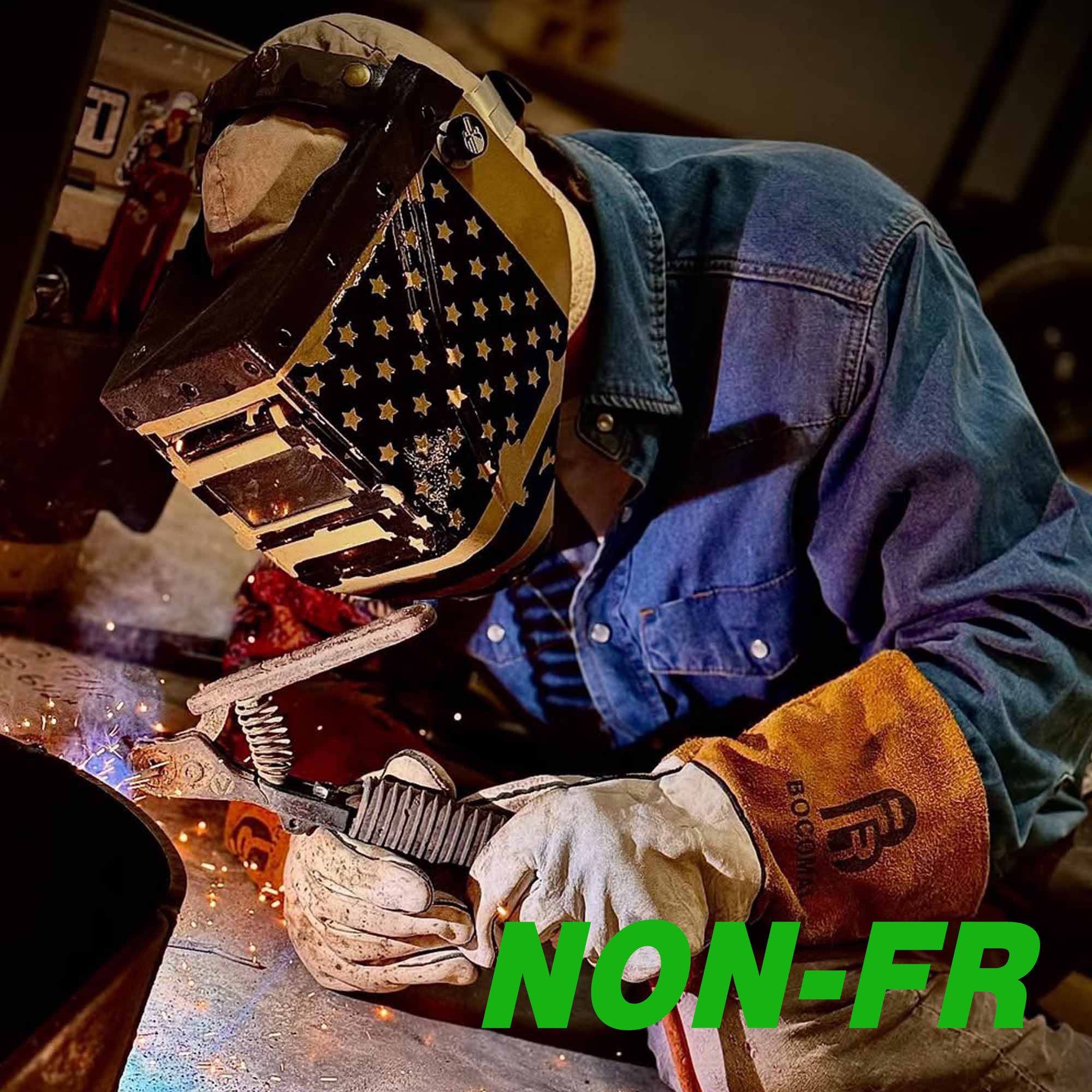 6.5OZ Work Shirts Vintage Washed Lightweight Soft Denim Pearl Snap Down-Relaxed Fit (Non FR)-0930