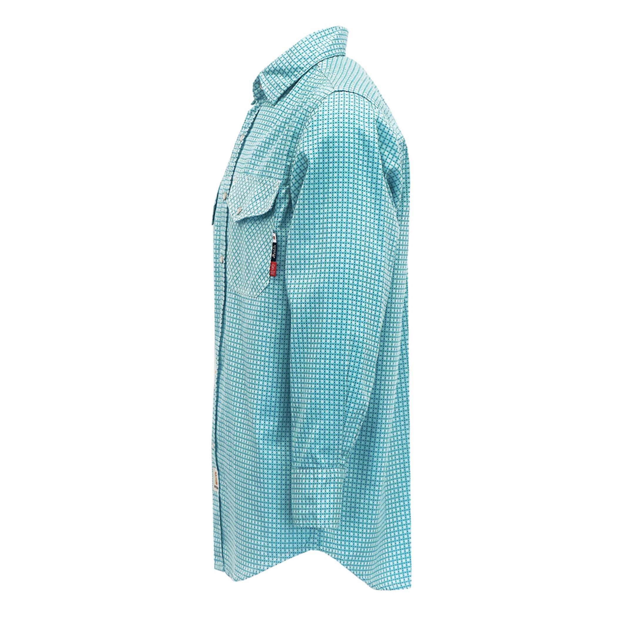 6.5OZ Printed Plaid Shirts With Pearl Snap(Final Sale)-3916