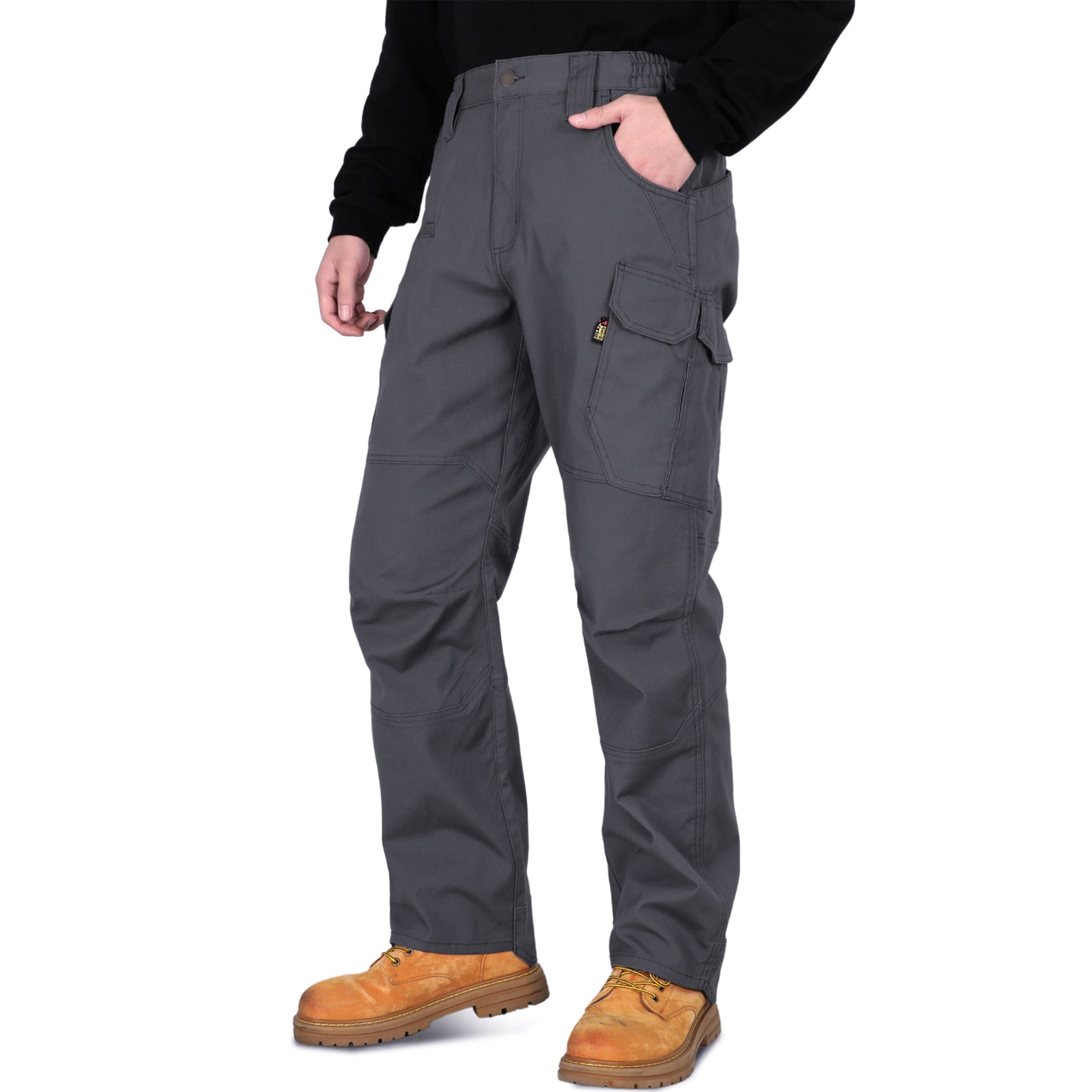 8.5OZ Cargo Pockets Dura-Stretch Rip-Stop Soft Canvas FR Reinforced Work Pants-8432