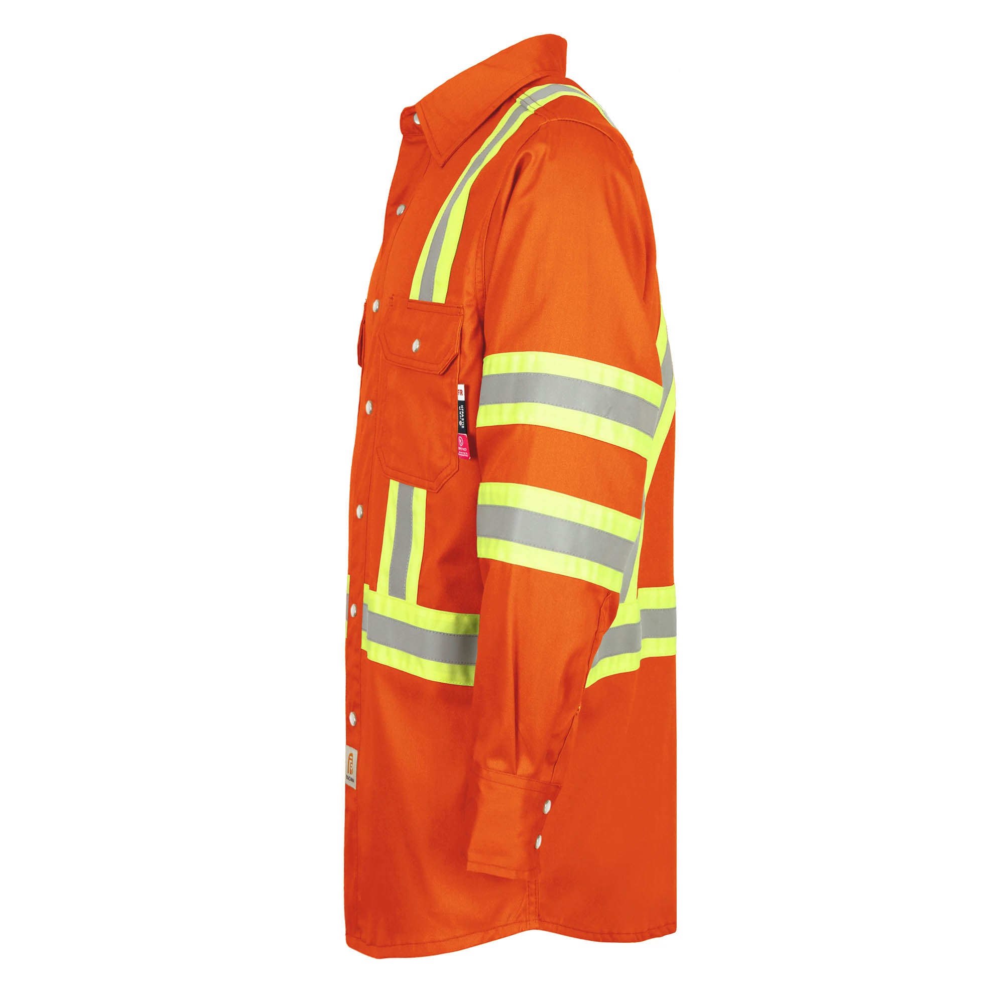 6.5OZ FR Hi Vis Work Shirts with Pearl Snap/Type O Class 1-0902HV