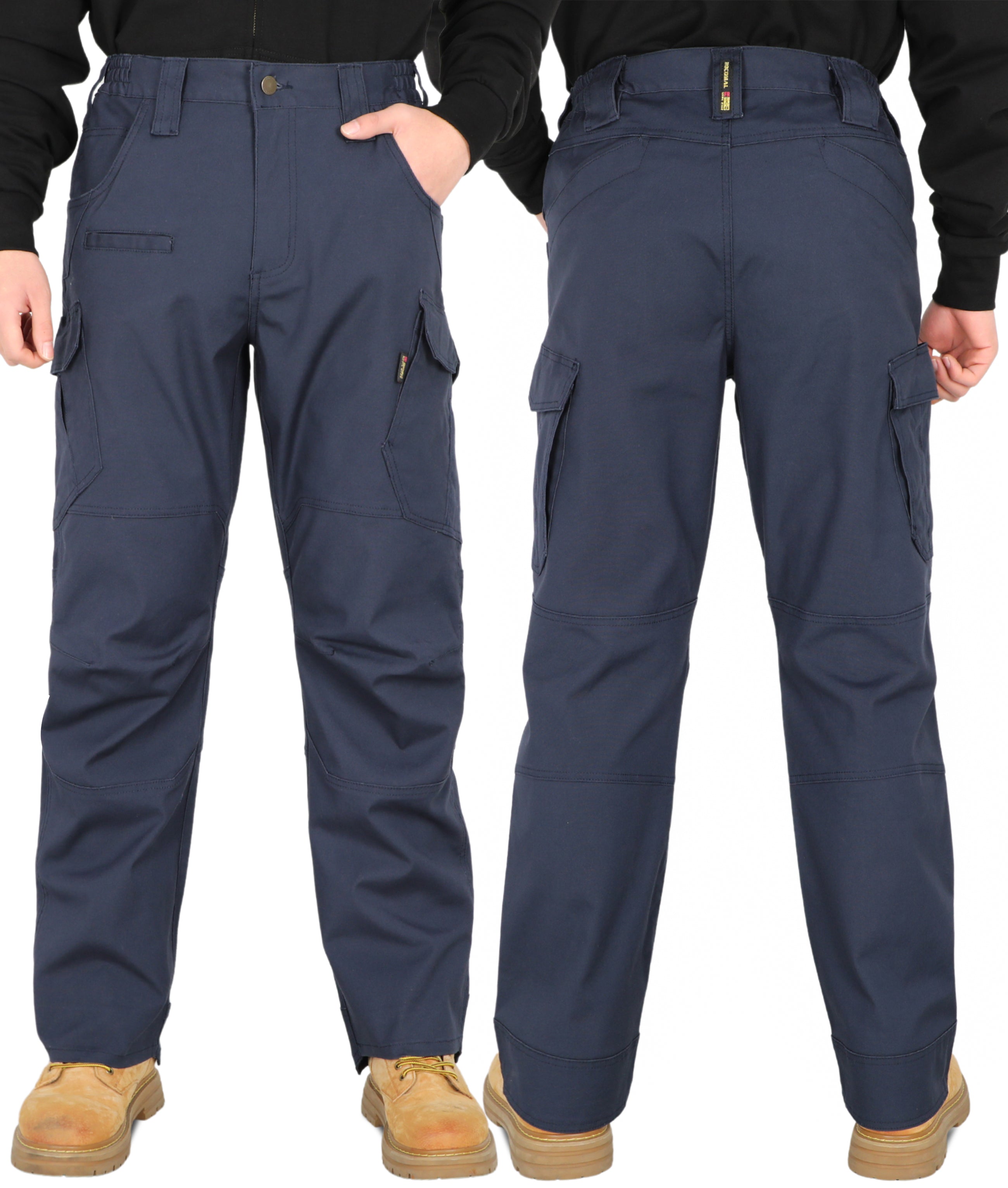 8.5OZ Cargo Pockets Dura-Stretch Rip-Stop Soft Canvas FR Reinforced Work Pants-8432