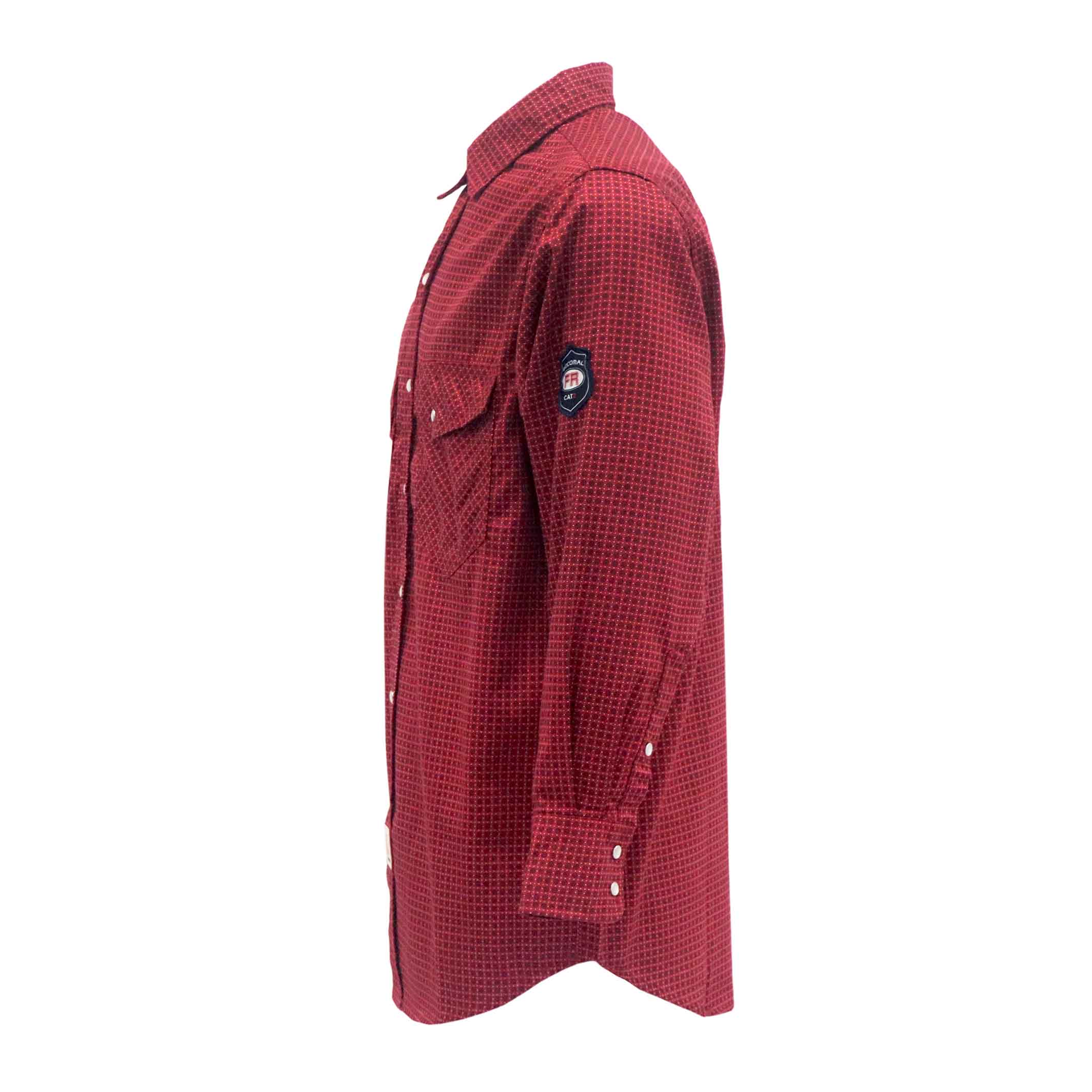 6.5OZ Printed Plaid Shirts With Pearl Snap-0916