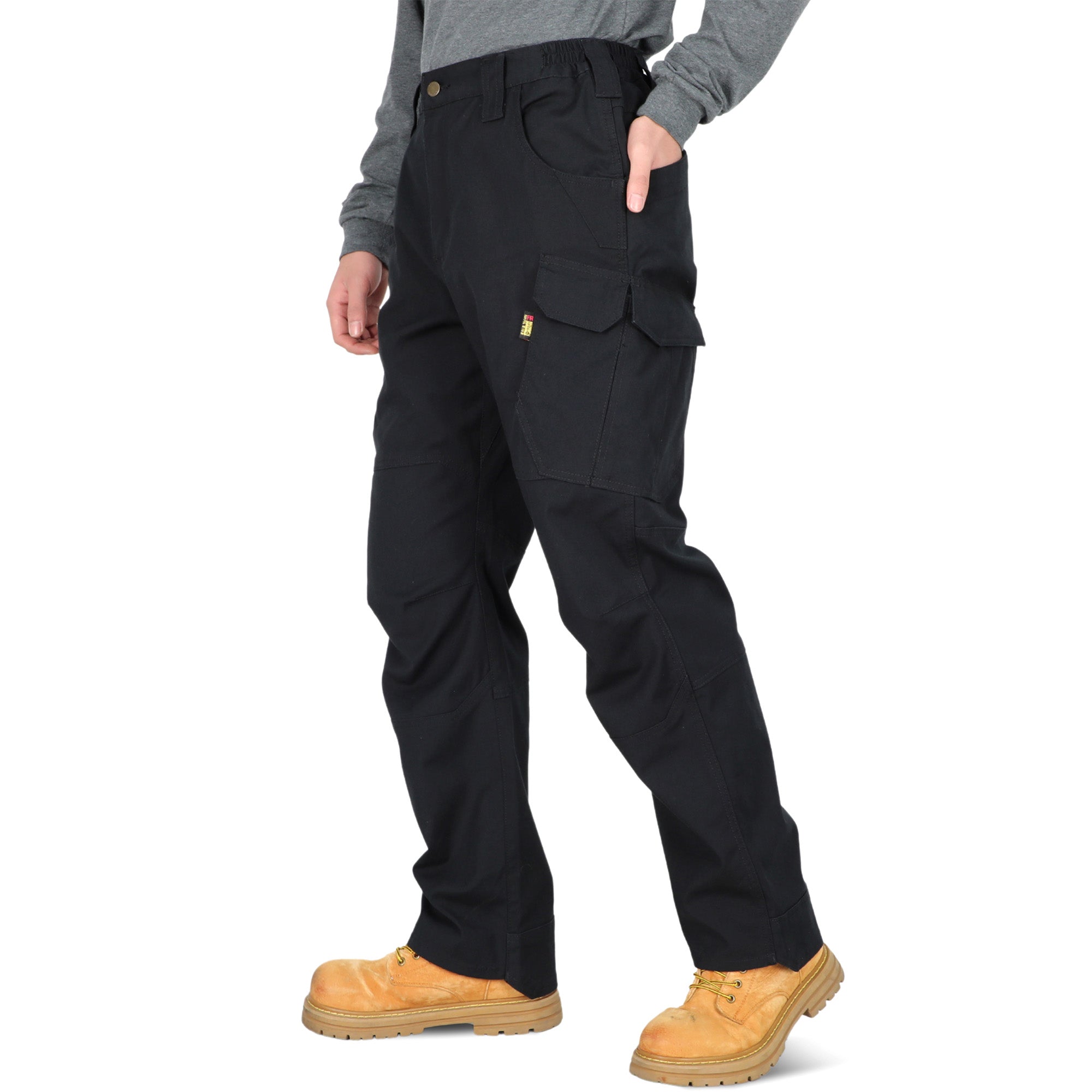 8.5OZ Cargo Pockets Dura-Stretch Rip-Stop Soft Canvas FR Reinforced Work Pants-8432