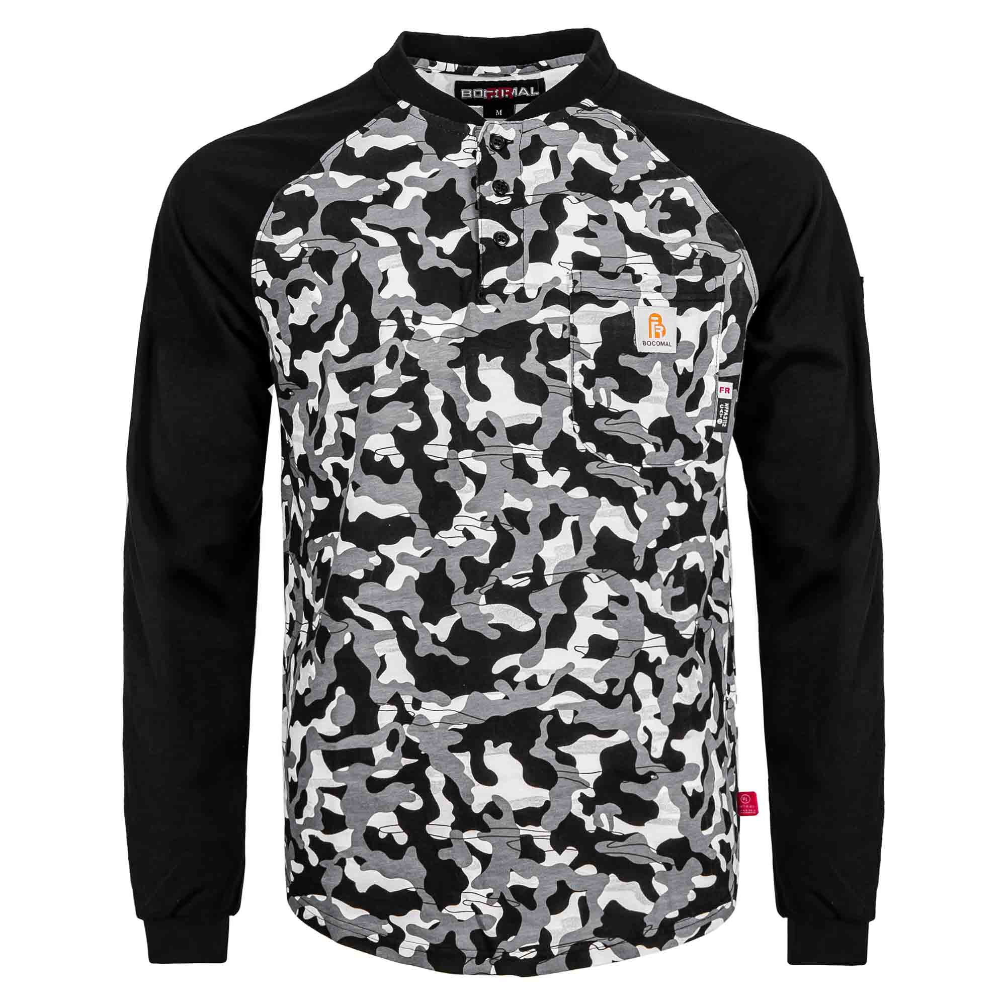 6OZ Button Pullover T-Shirt/New Camouflage-5724