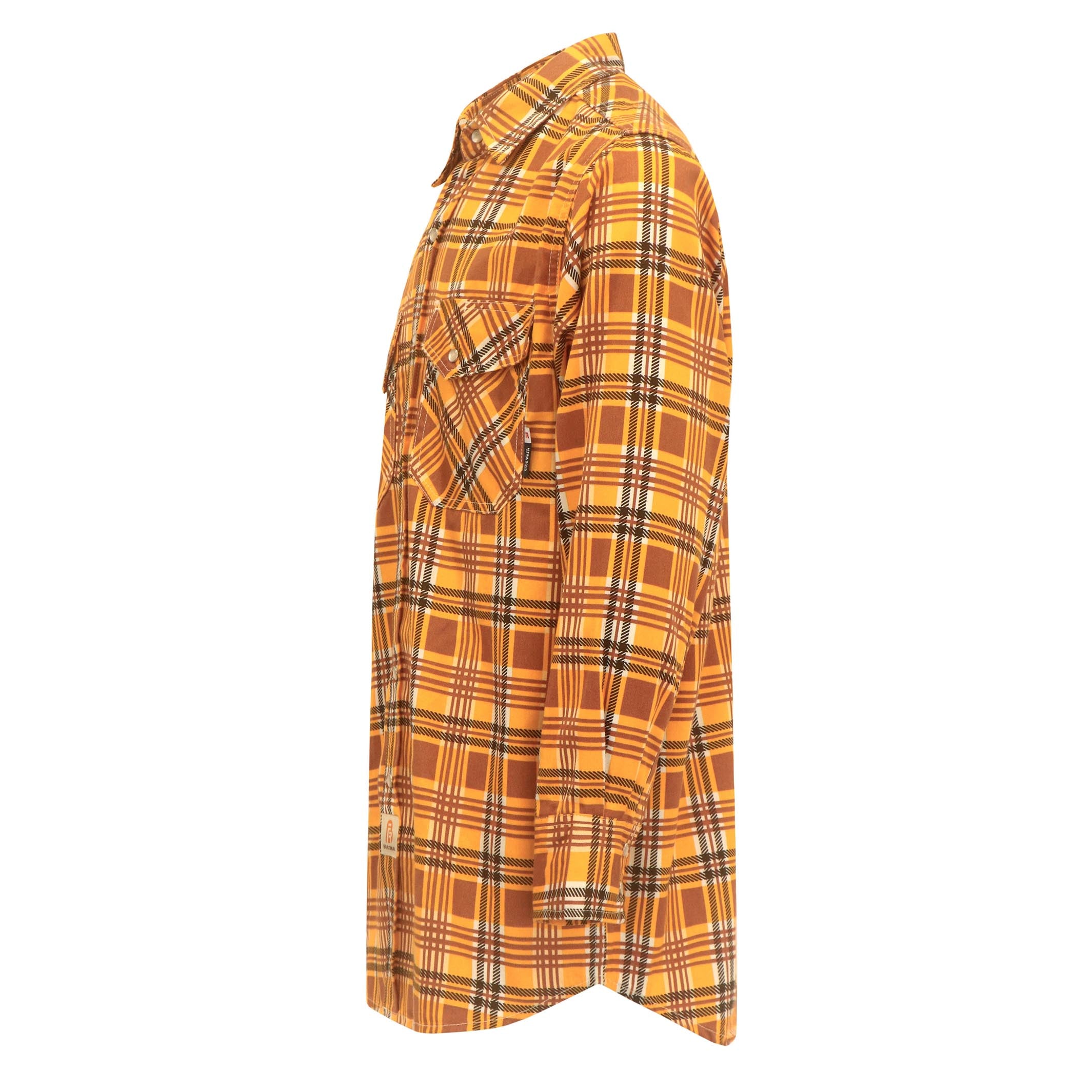 6.5OZ Printed Plaid Shirts With Pearl Snap(Final Sale)-3916