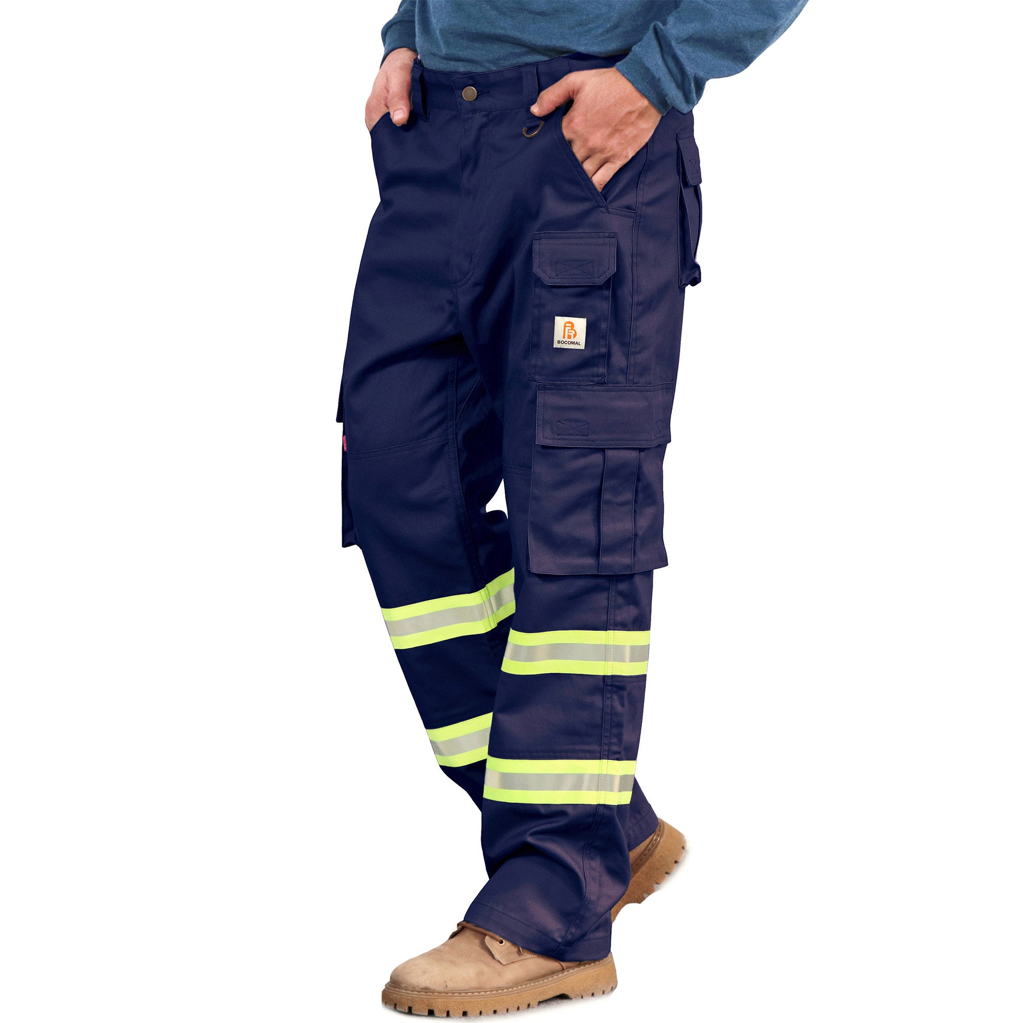 7.5OZ High Visibility Cargo Pants  Water & Oil Repellent Finish -1801-2HV