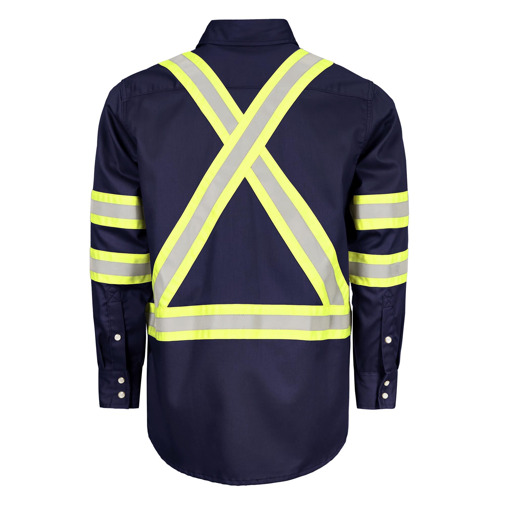 6.5OZ FR Hi Vis Work Shirts with Pearl Snap/Type O Class 1-0902HV