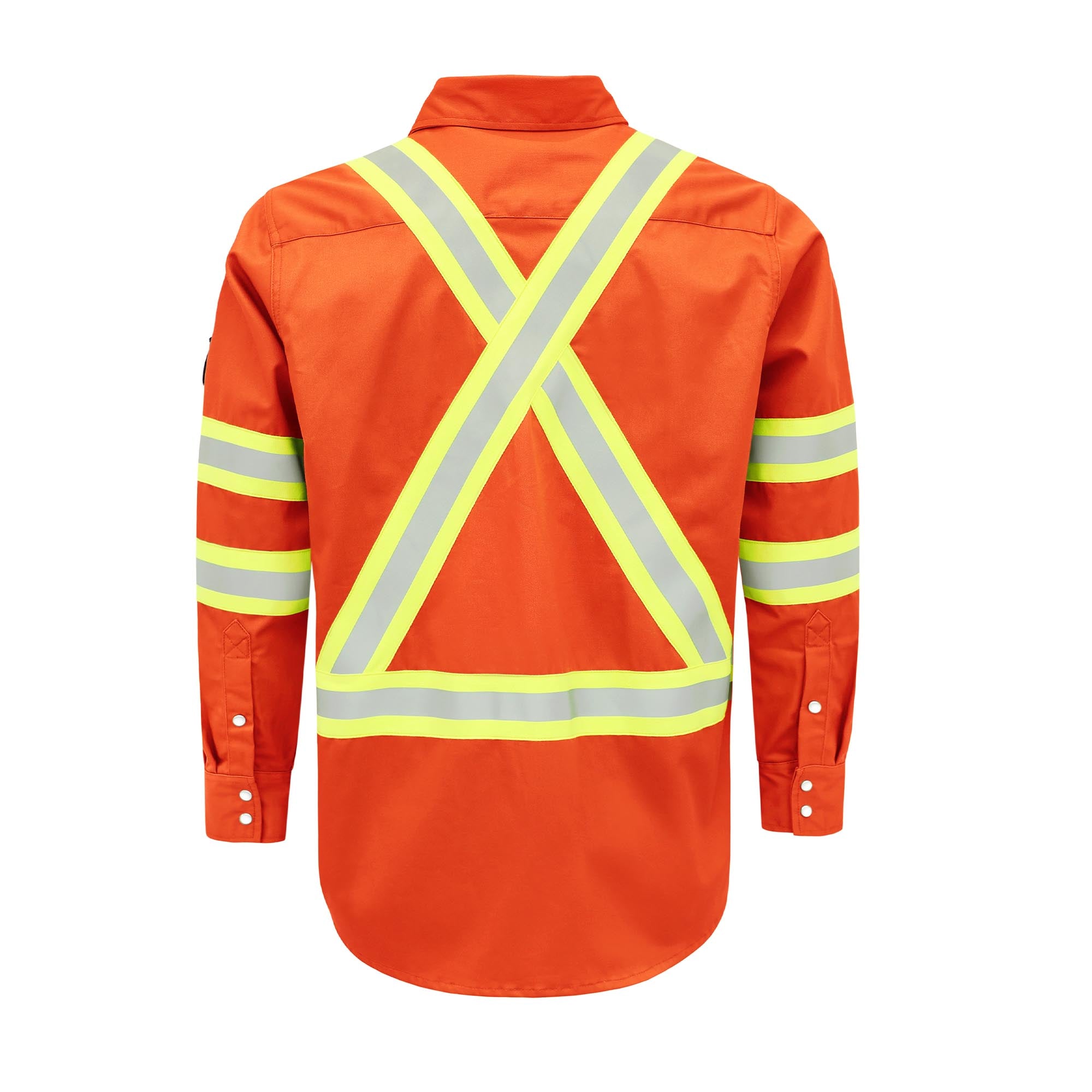7.5OZ FR Hi Vis Reflective Shirts with Pearl Snap/Type O CLASS 1-0802