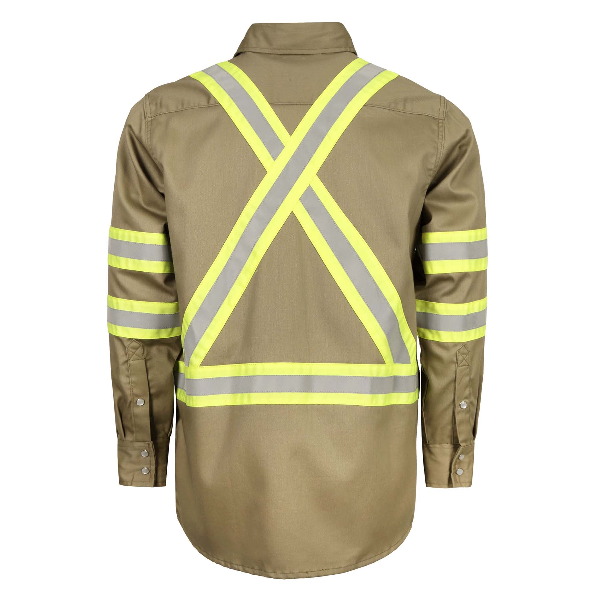 6.5OZ FR Hi Vis Work Shirts with Pearl Snap/Type O Class 1-0902HV