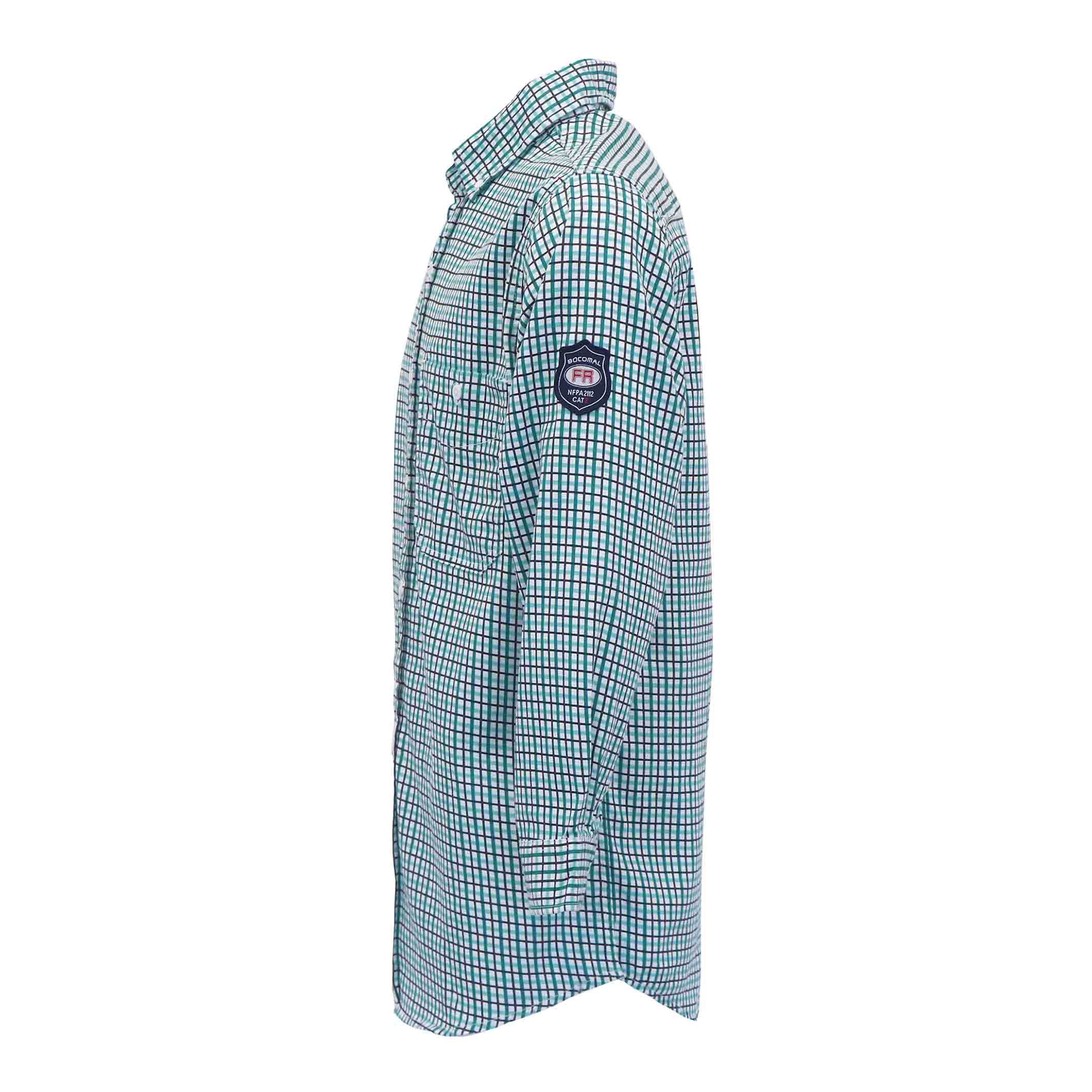 6.5OZ Classic Printed Plaid Shirts With Button-0816