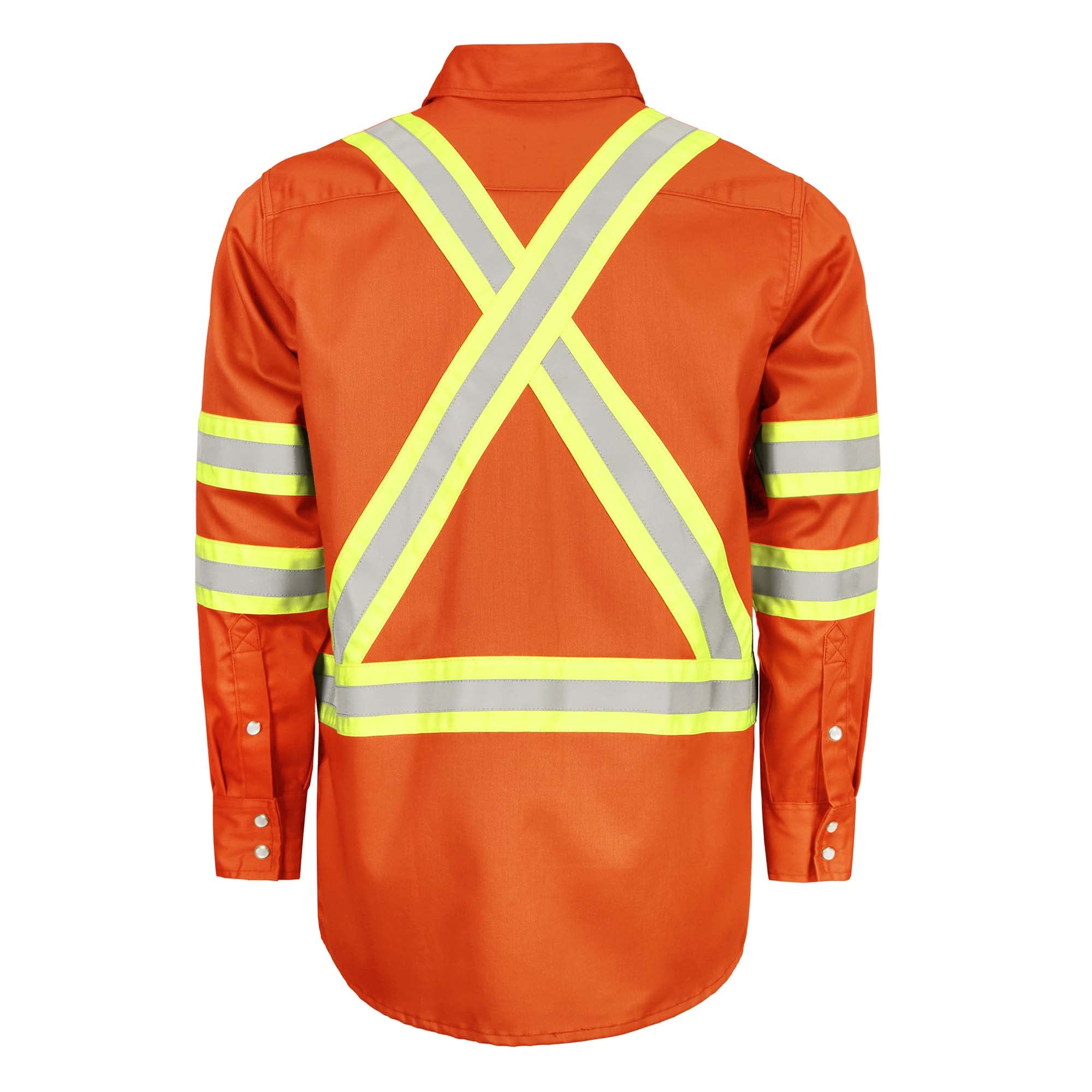 6.5OZ FR Hi Vis Work Shirts with Pearl Snap/Type O Class 1-0902HV