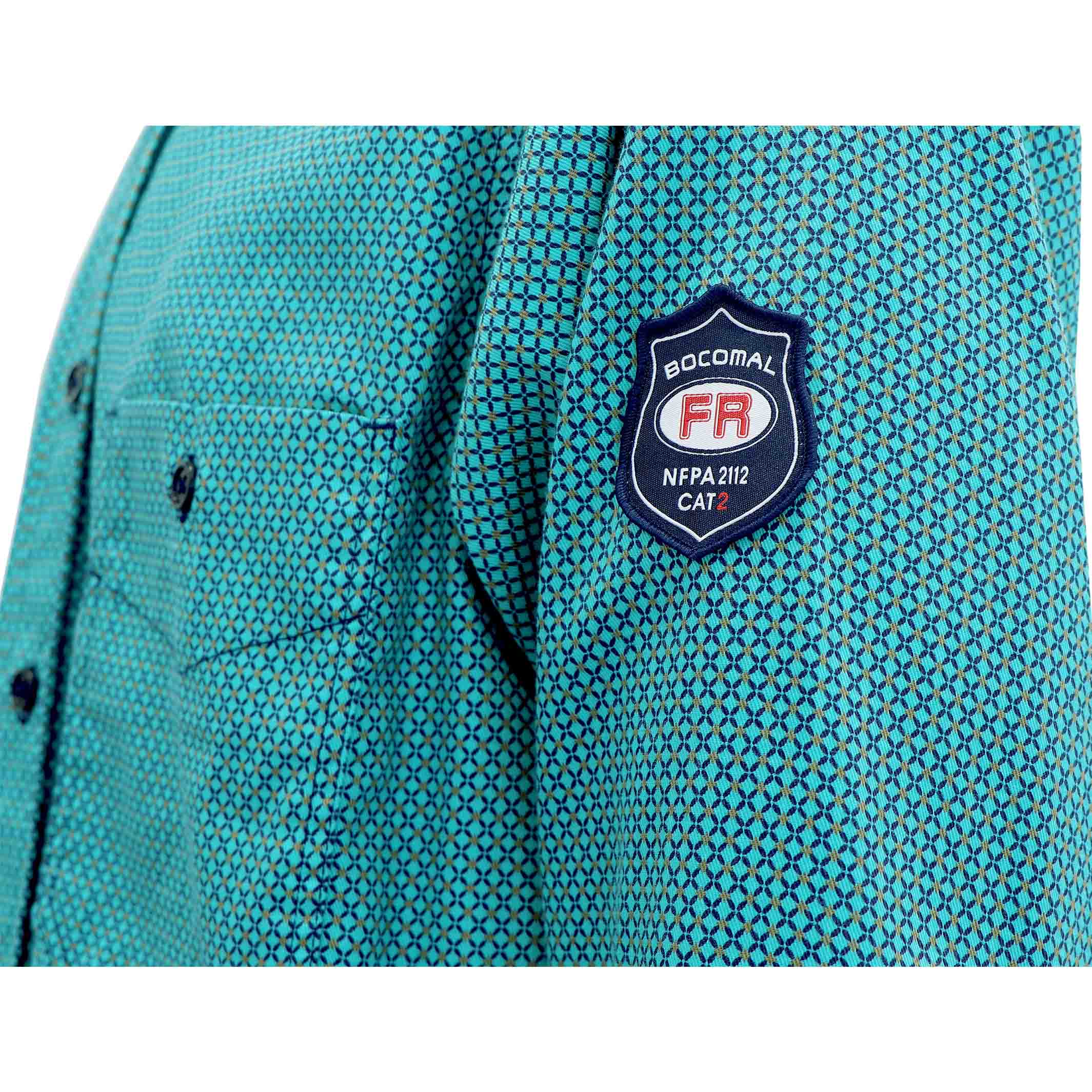 6.5oz Cotton Button Up Printed Plaid Flame Resistant Welding Shirts (Final Sale)