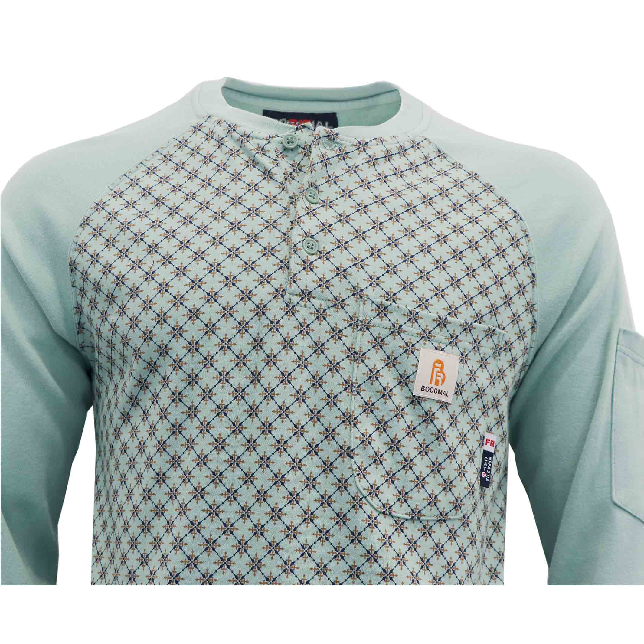 7OZ Button Pullover T-Shirt/Camouflage-5703