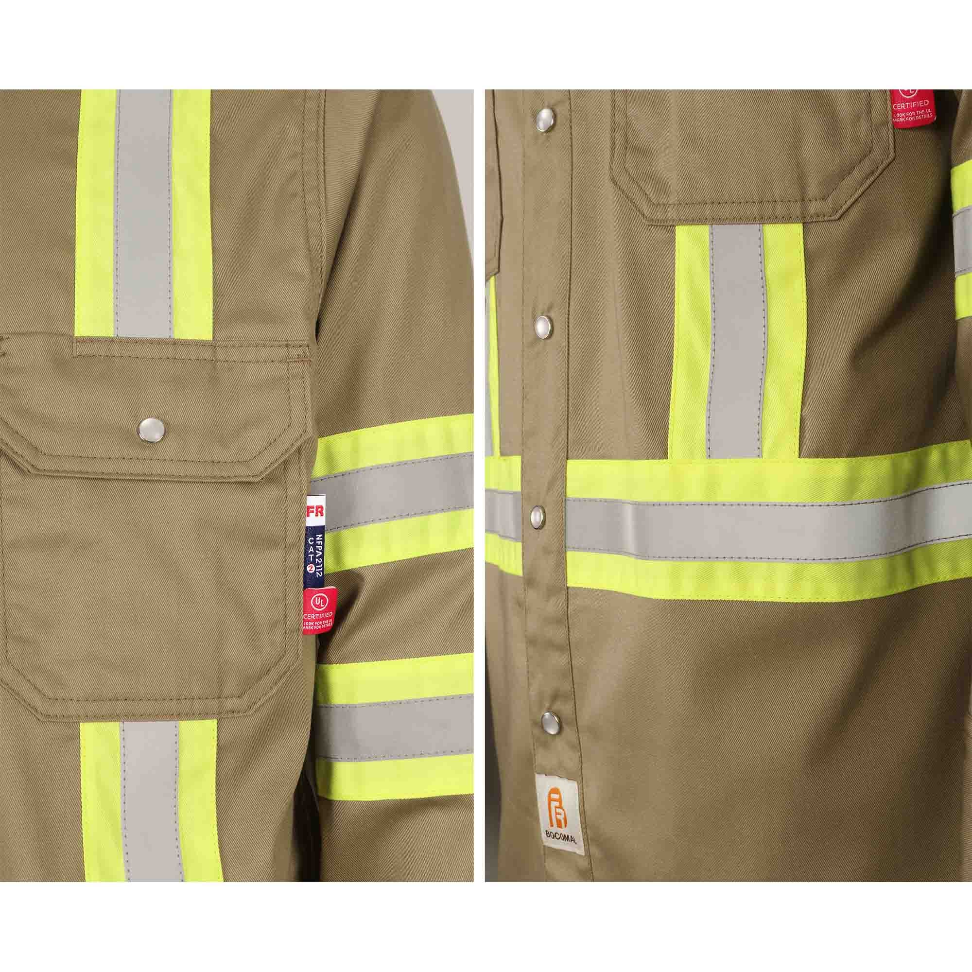 6.5OZ FR Hi Vis Work Shirts with Pearl Snap/Type O Class 1-0902HV