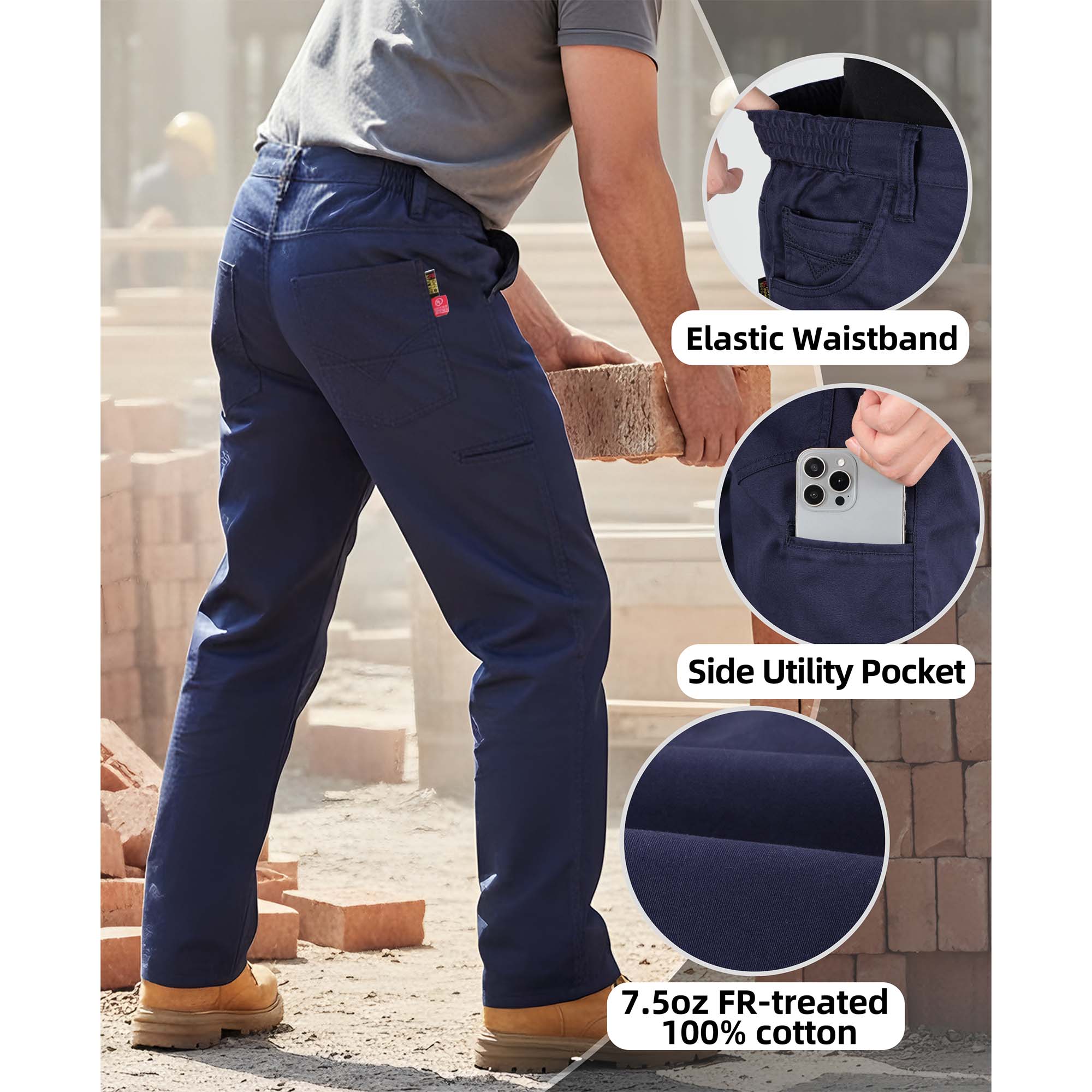 7.5OZ  Relaxed FR Work Pants（Final sale: Limit 2pcs）-7901