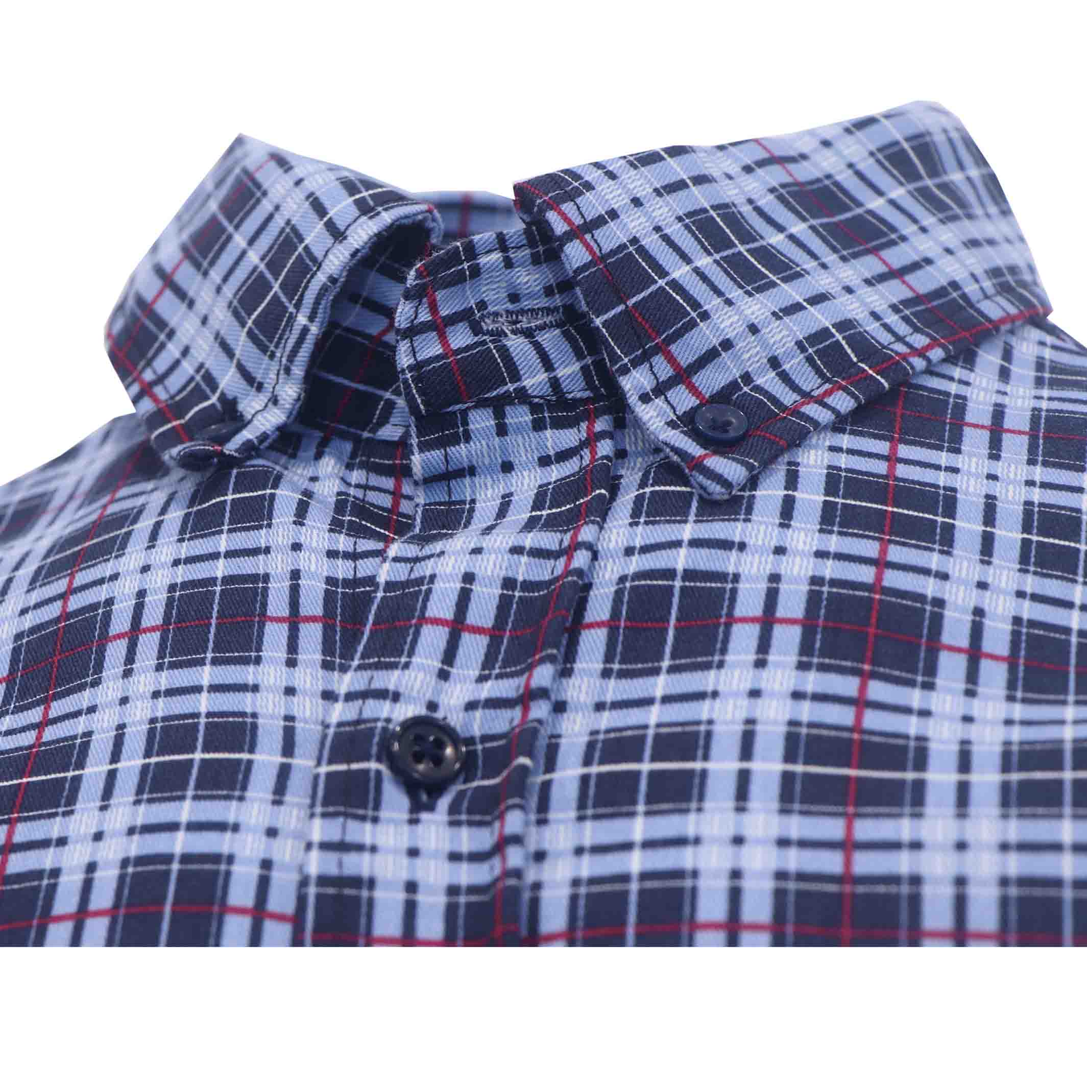 6.5OZ Classic Printed Plaid Shirts With Button-0816