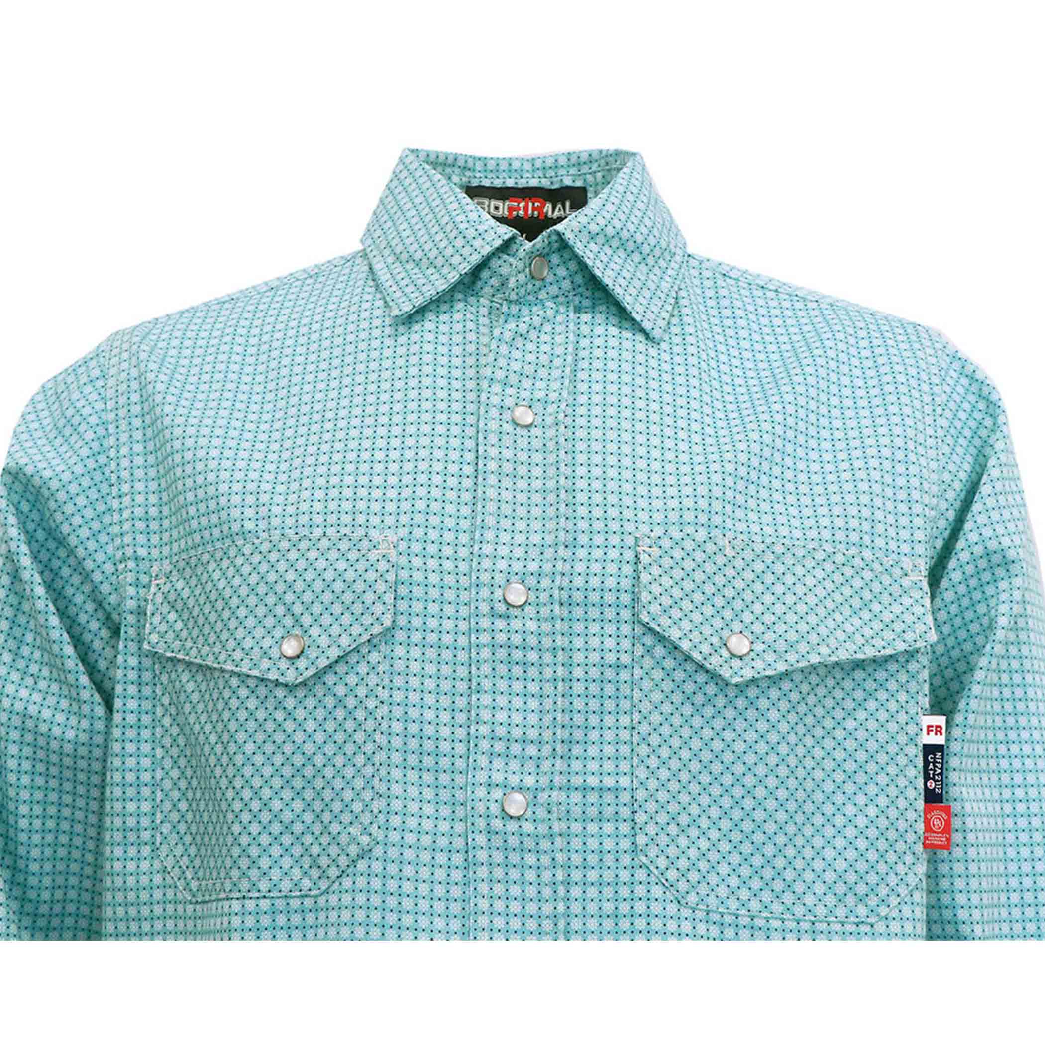 6.5OZ Printed Plaid Shirts With Pearl Snap(Final Sale)-3916