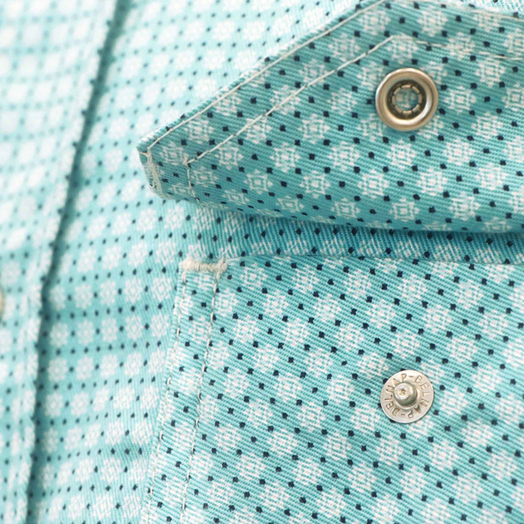 6.5OZ Printed Plaid Shirts With Pearl Snap(Final Sale)-3916