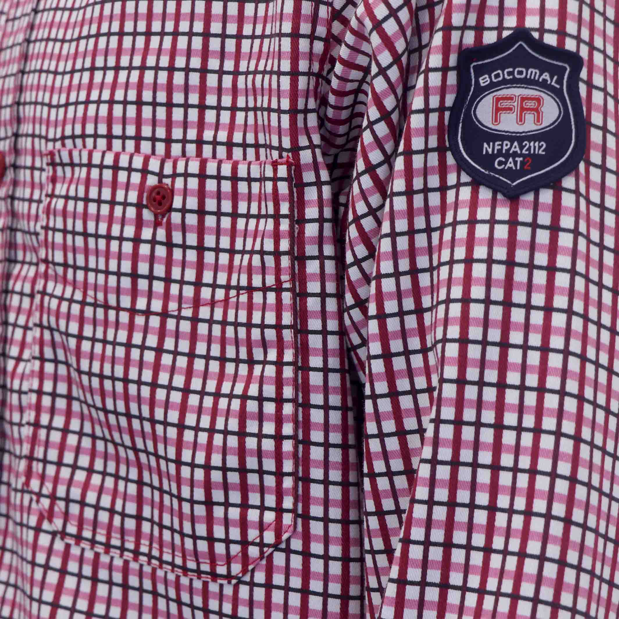 6.5OZ Classic Printed Plaid Shirts With Button-0816