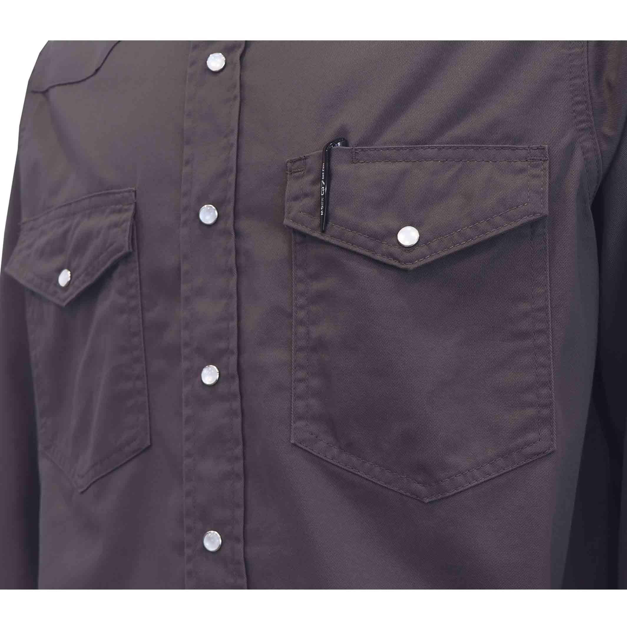 7.5OZ Solid Color Classic Shirts With Pearl Snap-10901