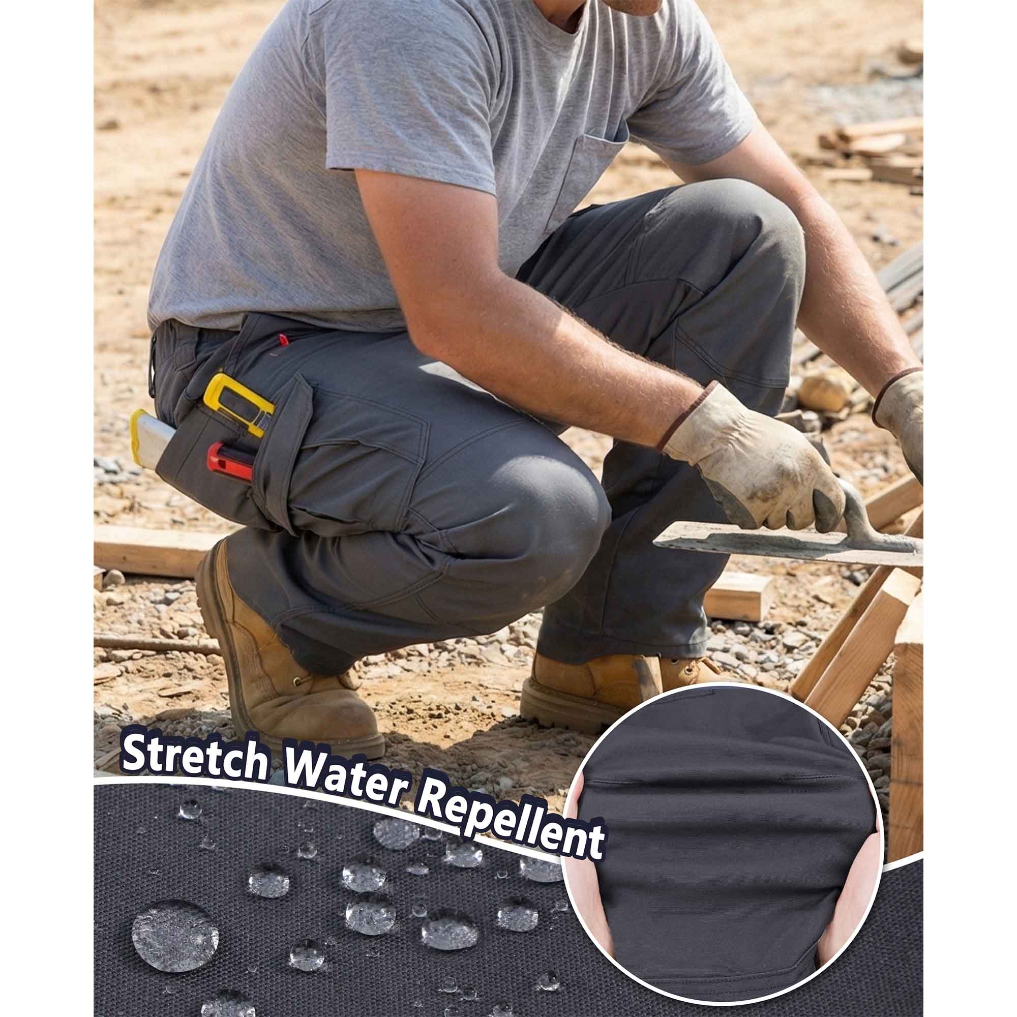 8.5OZ Cargo Pockets Dura-Stretch Rip-Stop Soft Canvas FR Reinforced Work Pants-8432