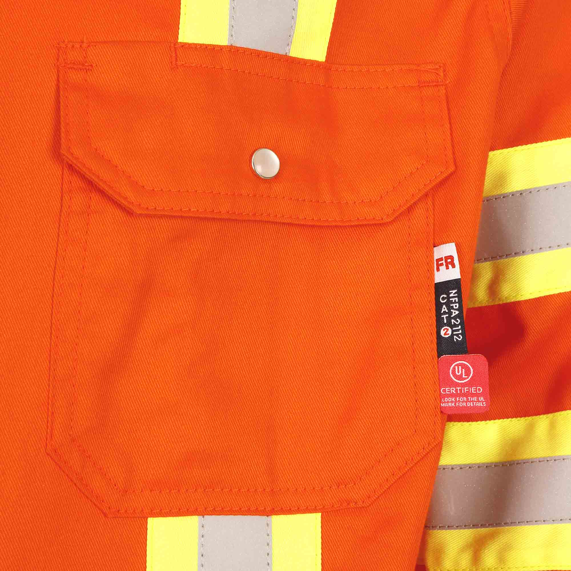 6.5OZ FR Hi Vis Work Shirts with Pearl Snap/Type O Class 1-0902HV