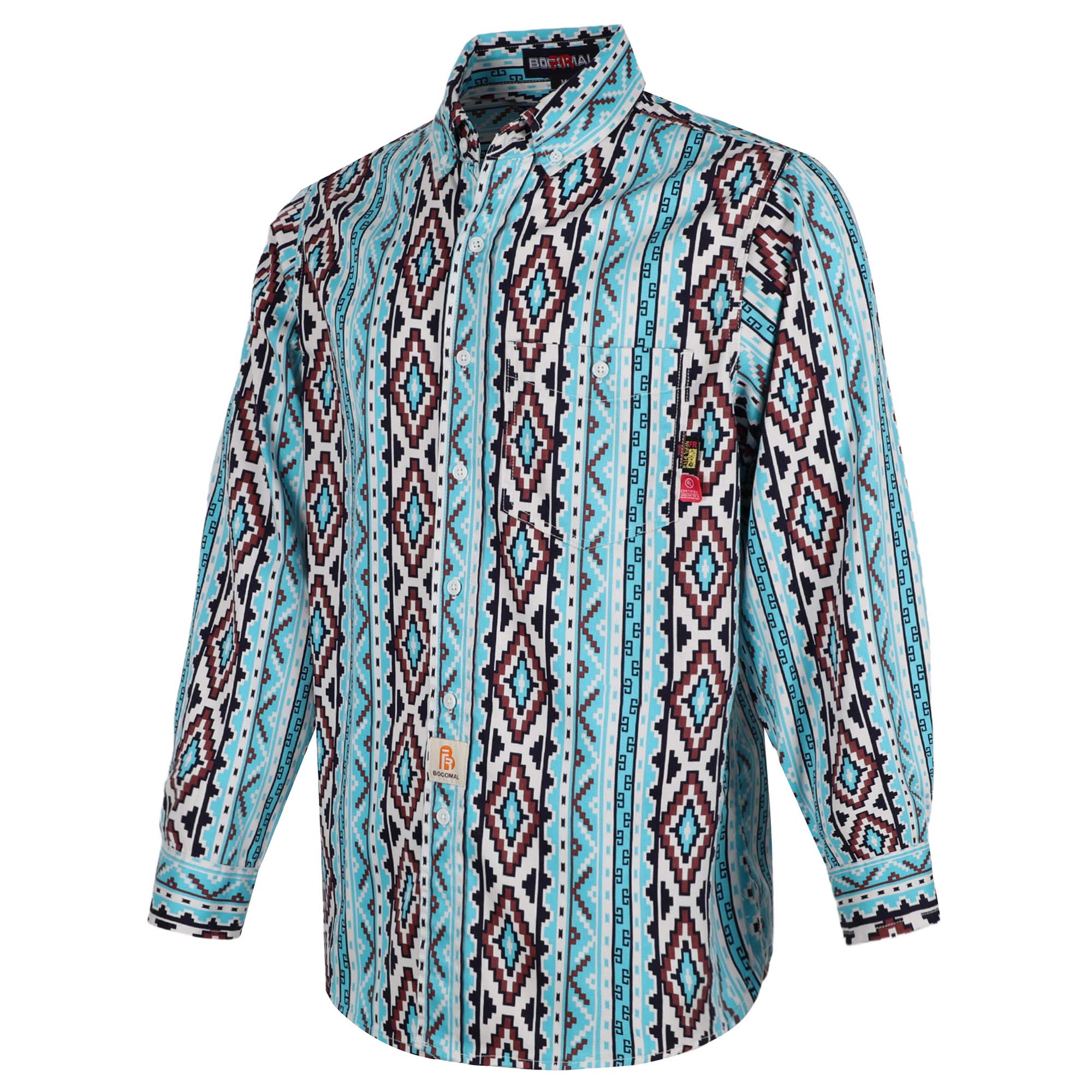 6.5OZ Printed Bohemia Button Down Flame Resistant Work Shirt-0816A-NEW