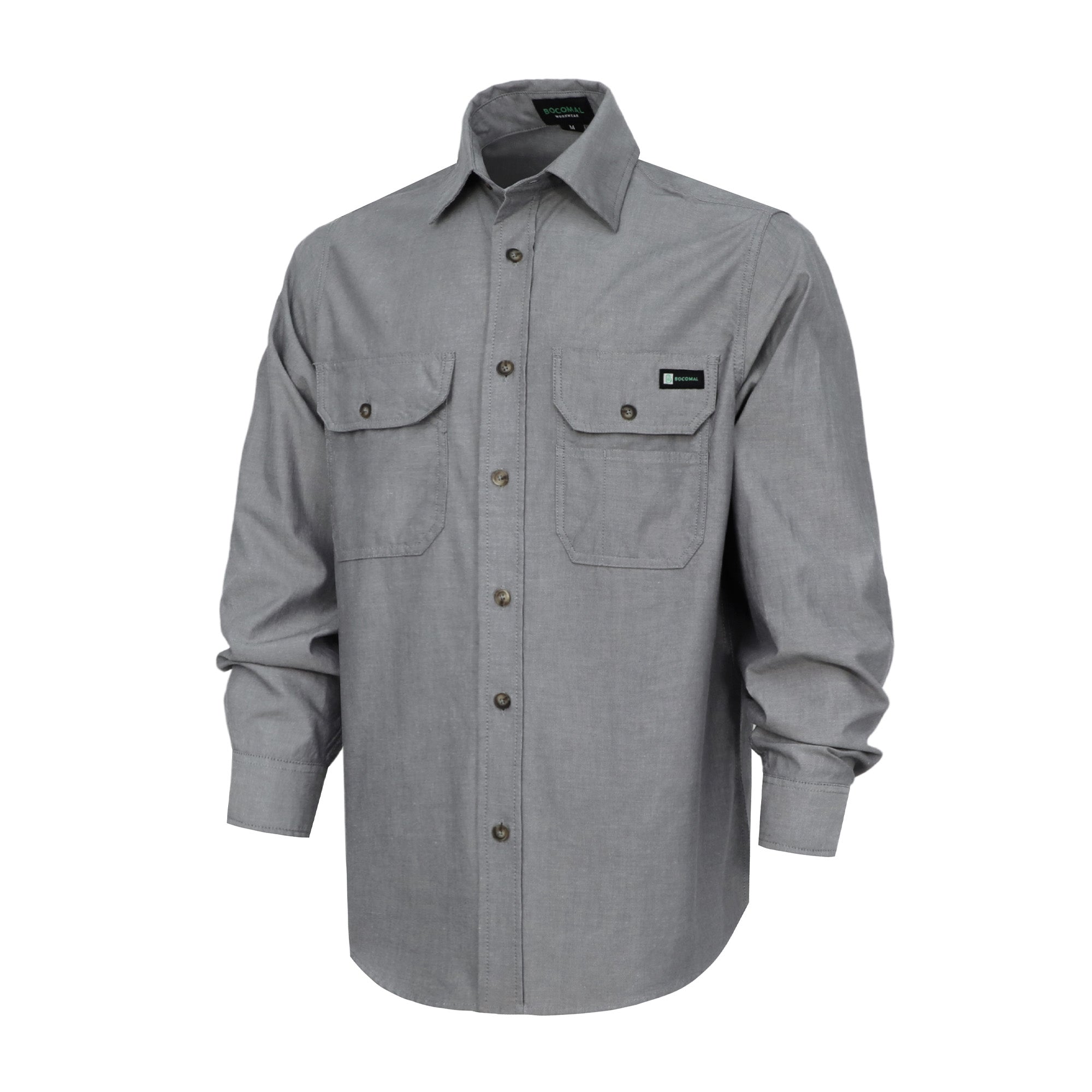 Men's Lightweight 100% Cotton Chambray Button Down Work Shirts -SH041J