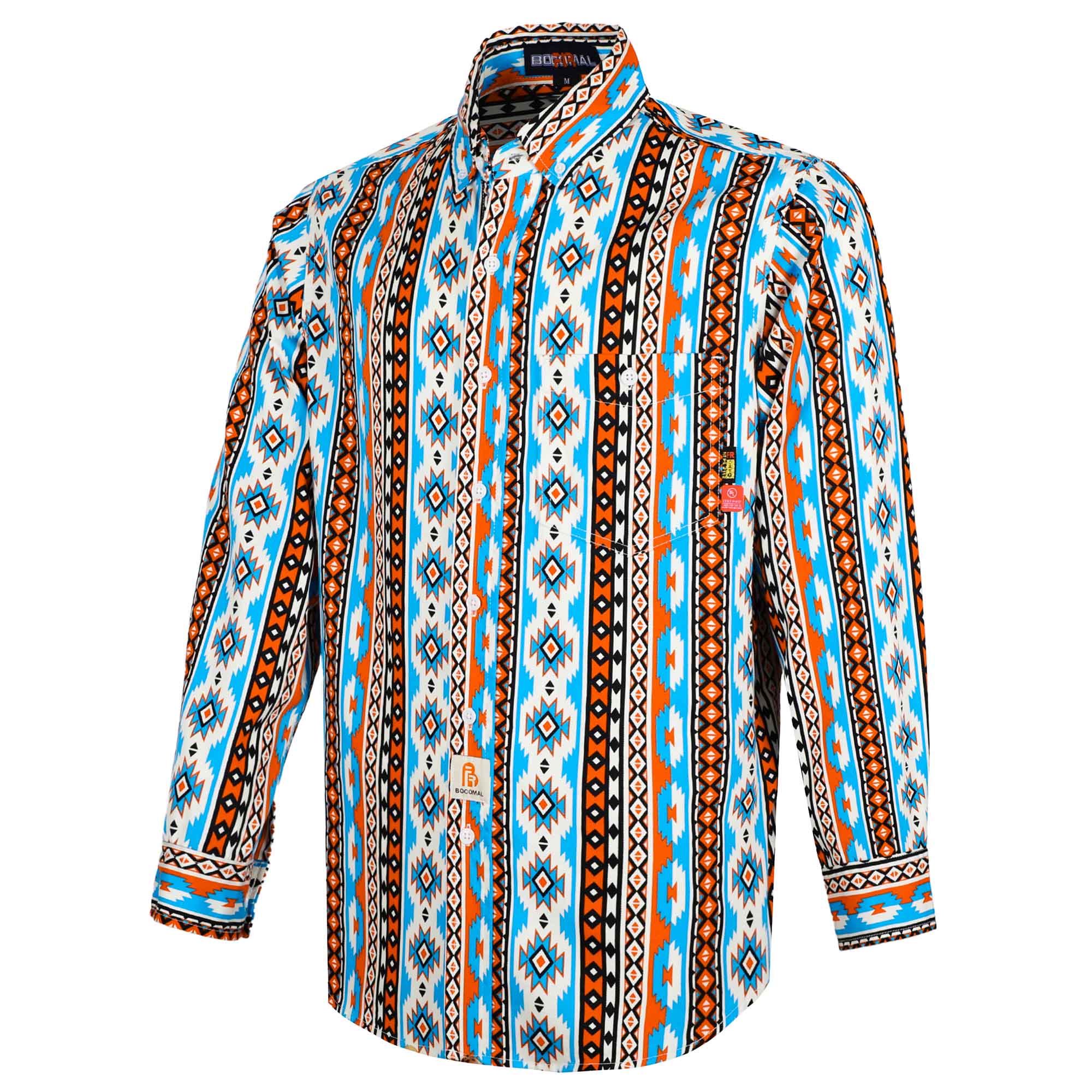 6.5OZ Printed Bohemia Button Down Flame Resistant Work Shirt-0816A-NEW