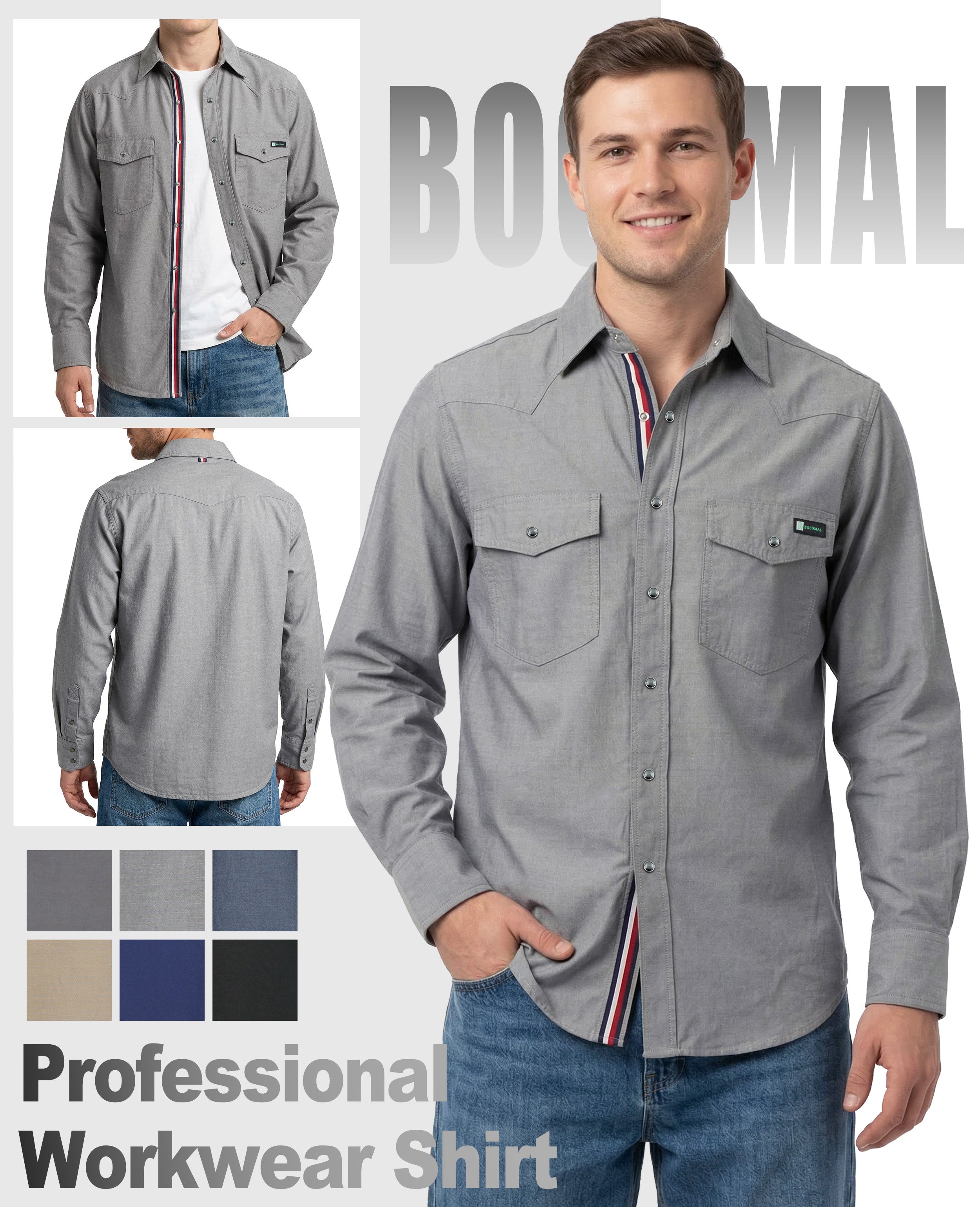 5OZ Lightweight 100% C Chambray Work Shirts(NON-FR) - SH041Q