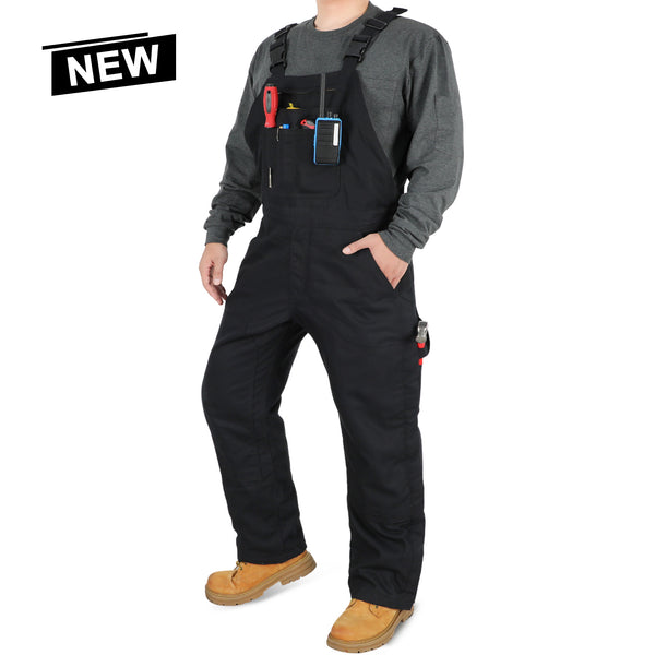 Insulated FR Bib Overalls with Thigh Zippers and Knee Pads for winter-8704