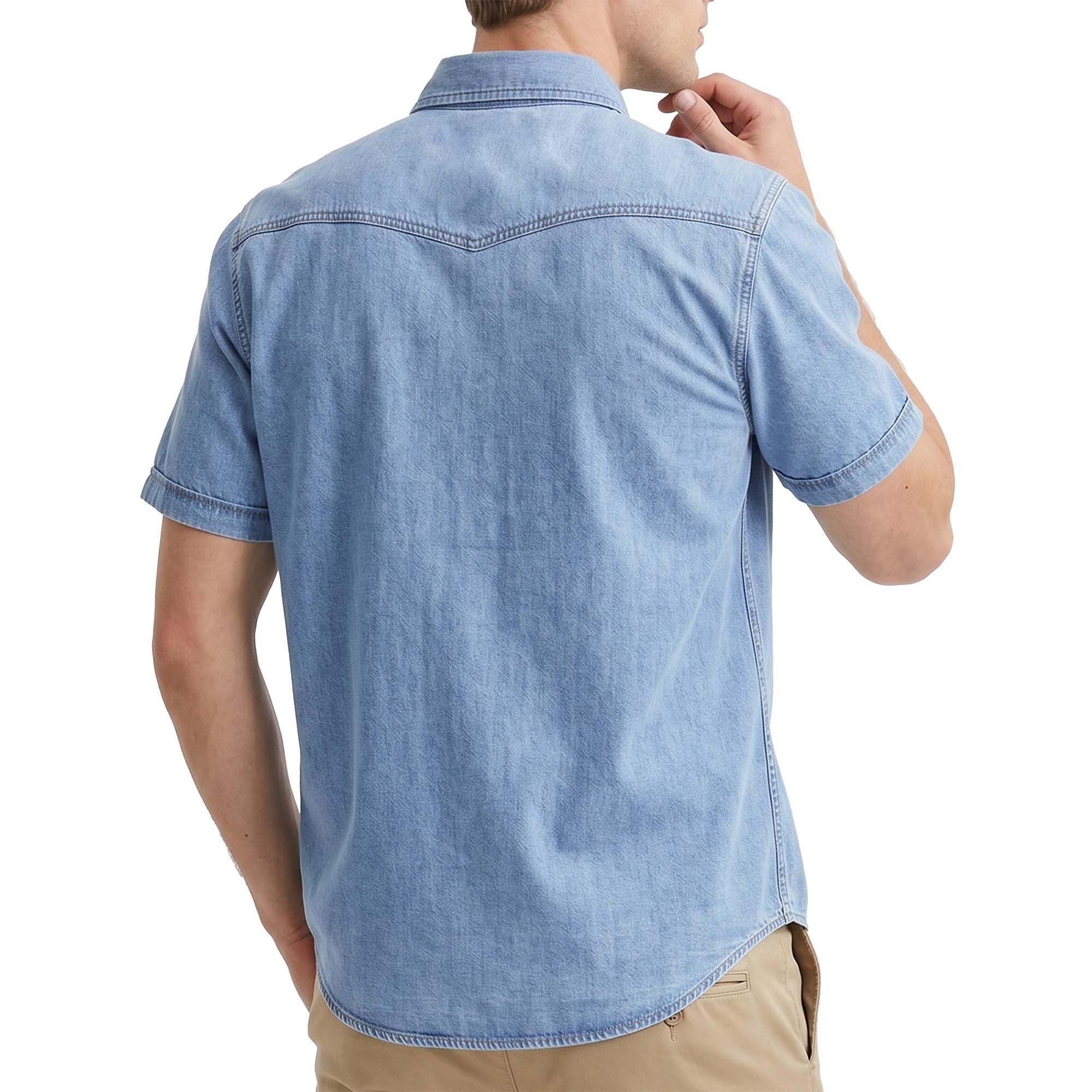 6.5OZ Short Sleeve Pearl Snap Denim Work Shirt (NON-FR) - SH052C