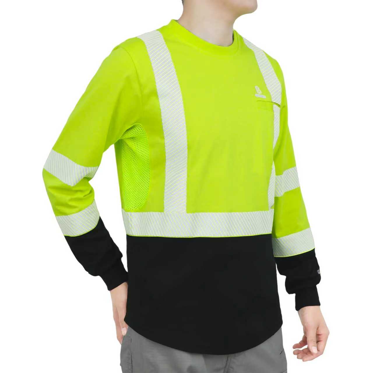 5.5OZ Lightweight Hi Vis Summer Vented Mesh FR T-Shirt-6008HV