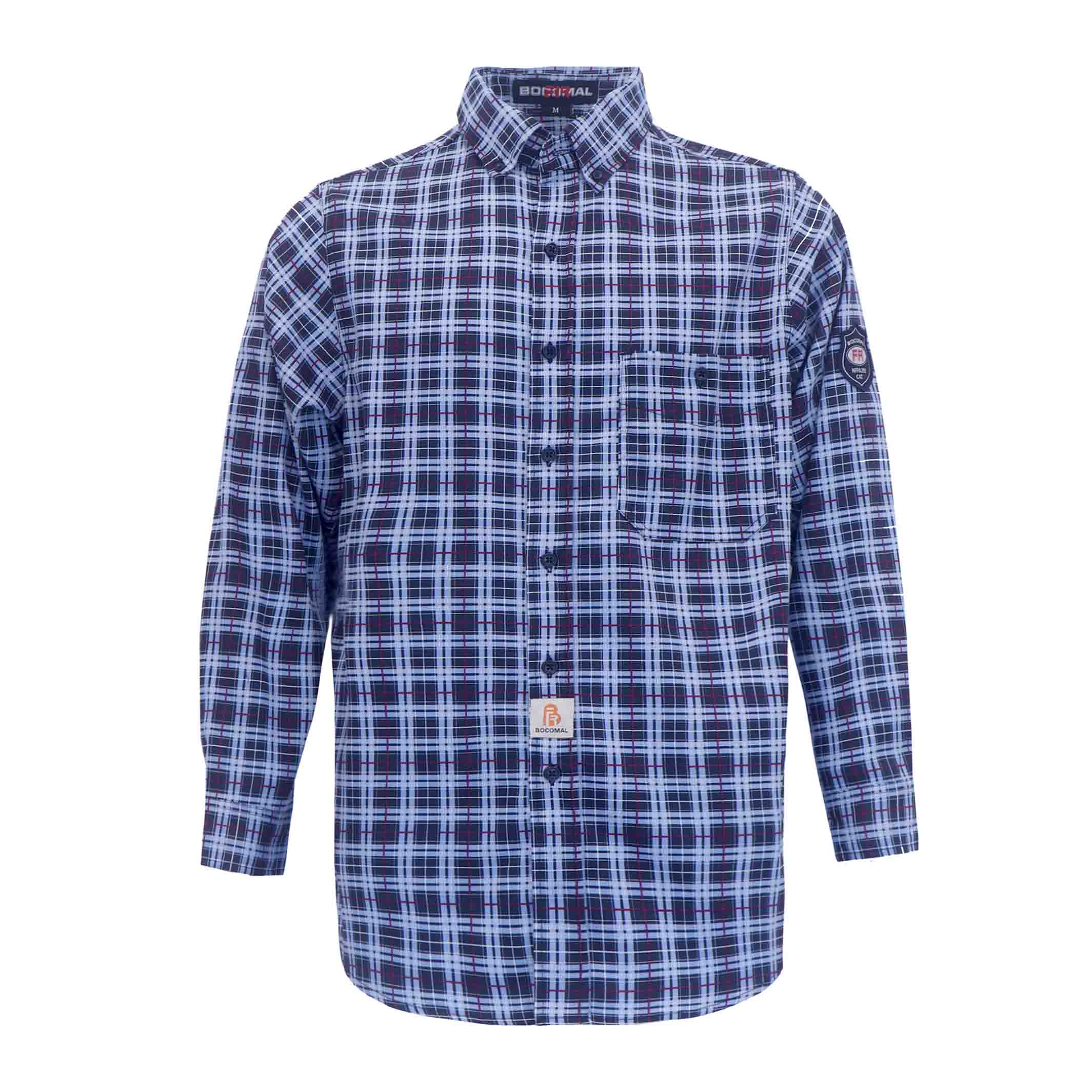 6.5OZ Classic Printed Plaid Shirts With Button-0816