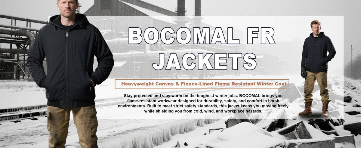 Heavyweight Canvas and Modacrylic Fleece Lined Hooded Flame Resistant Winter Work Coat NFPA 2112 CAT3-1432H