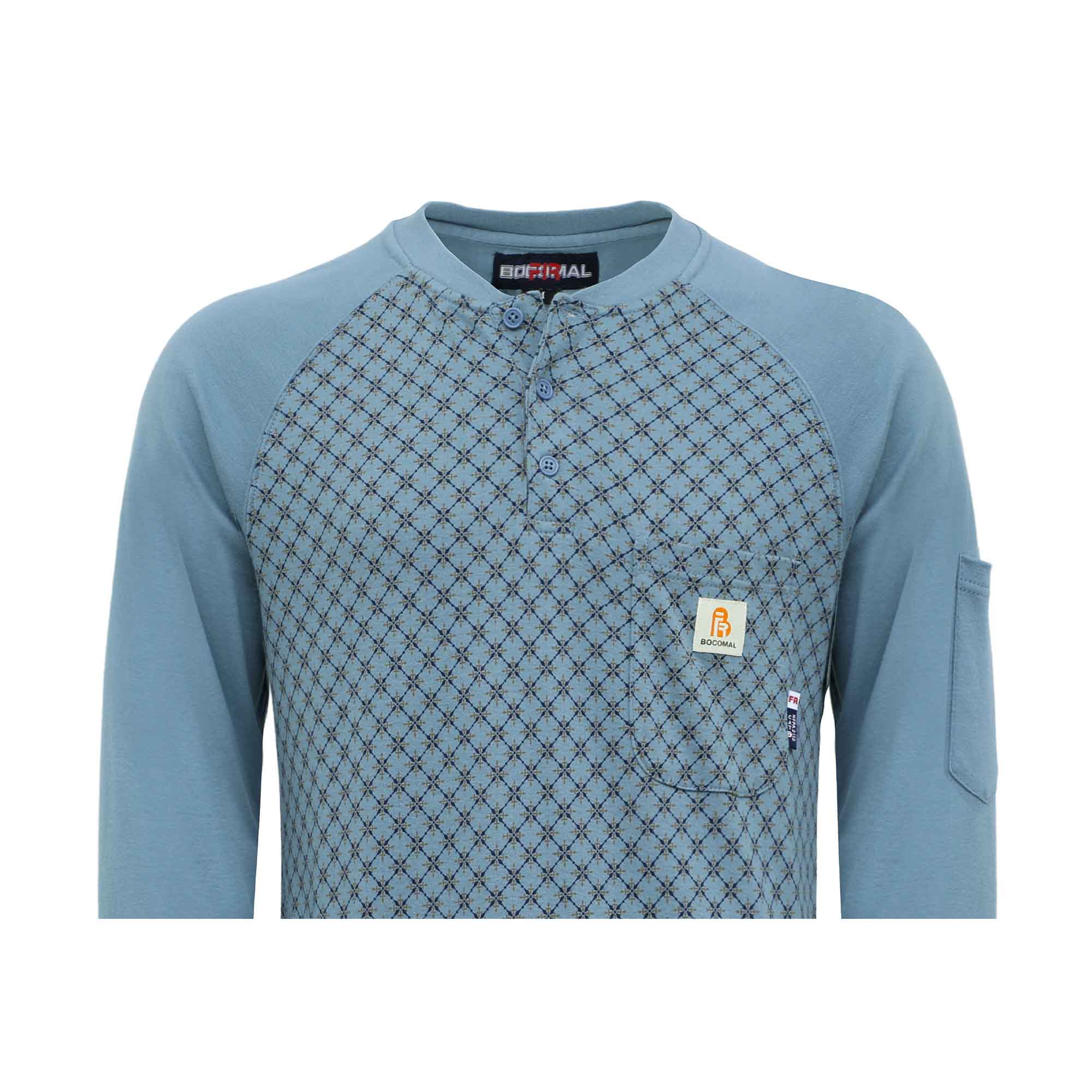 7OZ Button Pullover T-Shirt/Camouflage-5703