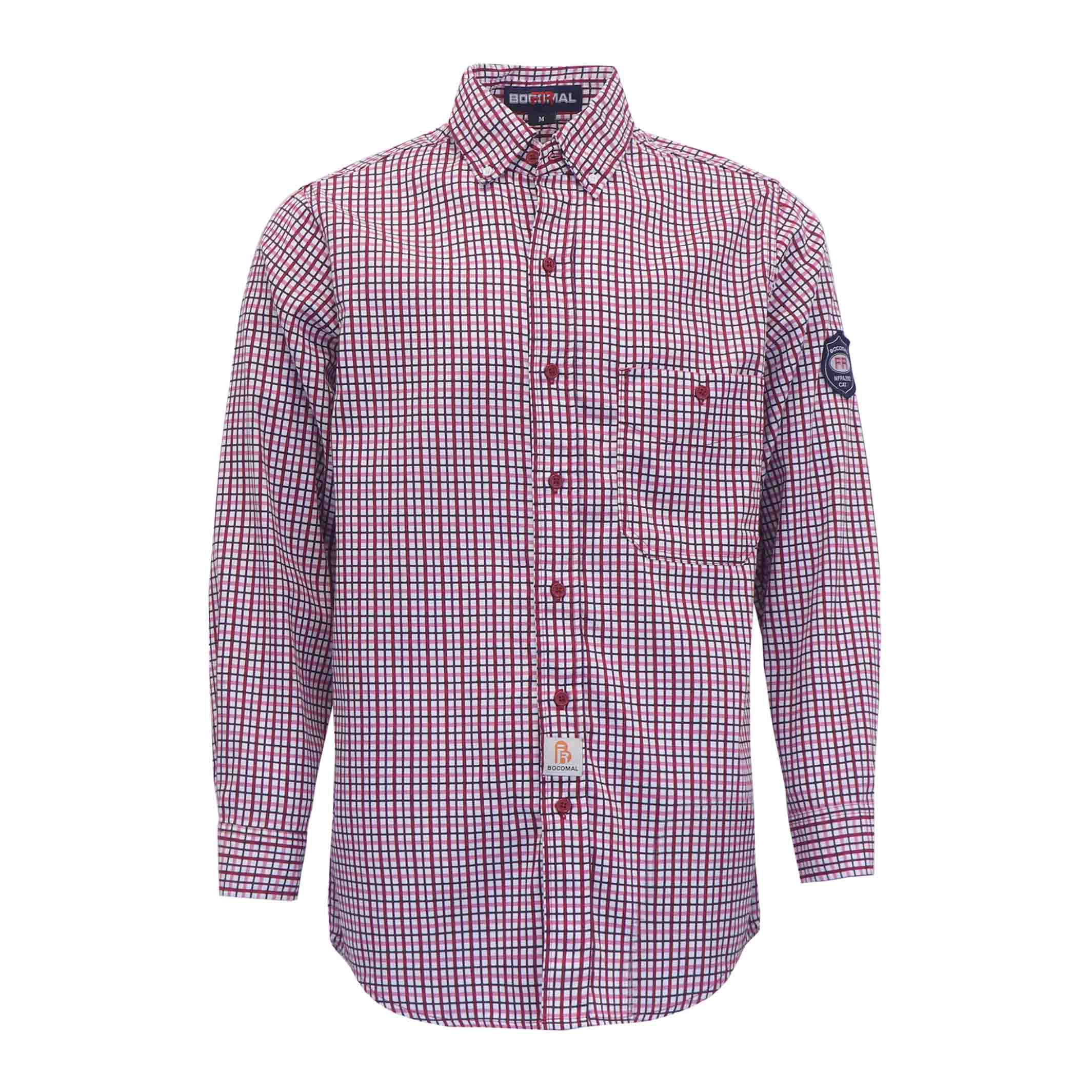 6.5OZ Classic Printed Plaid Shirts With Button-0816