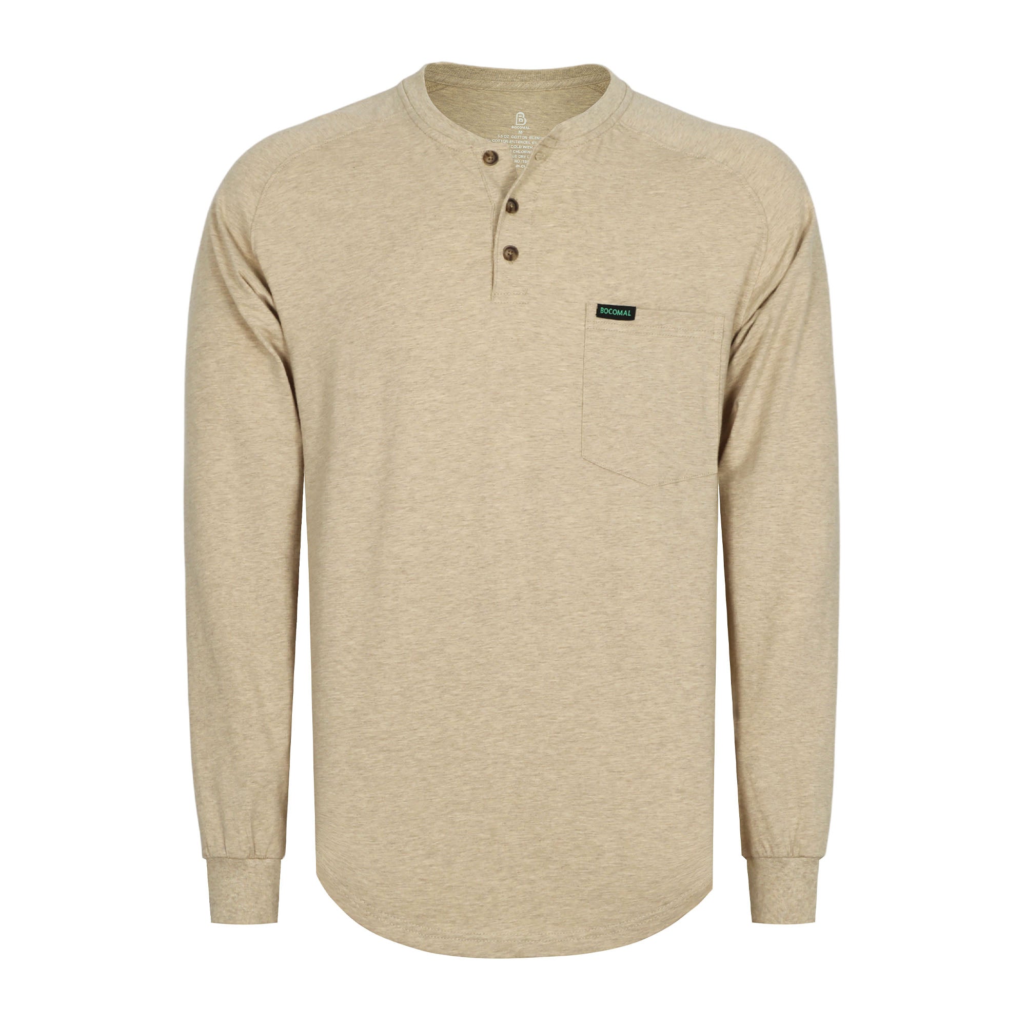 5OZ Men's Henley Soft Cotton Tencel Blended T-Shirt (NON-FR)-TS011B