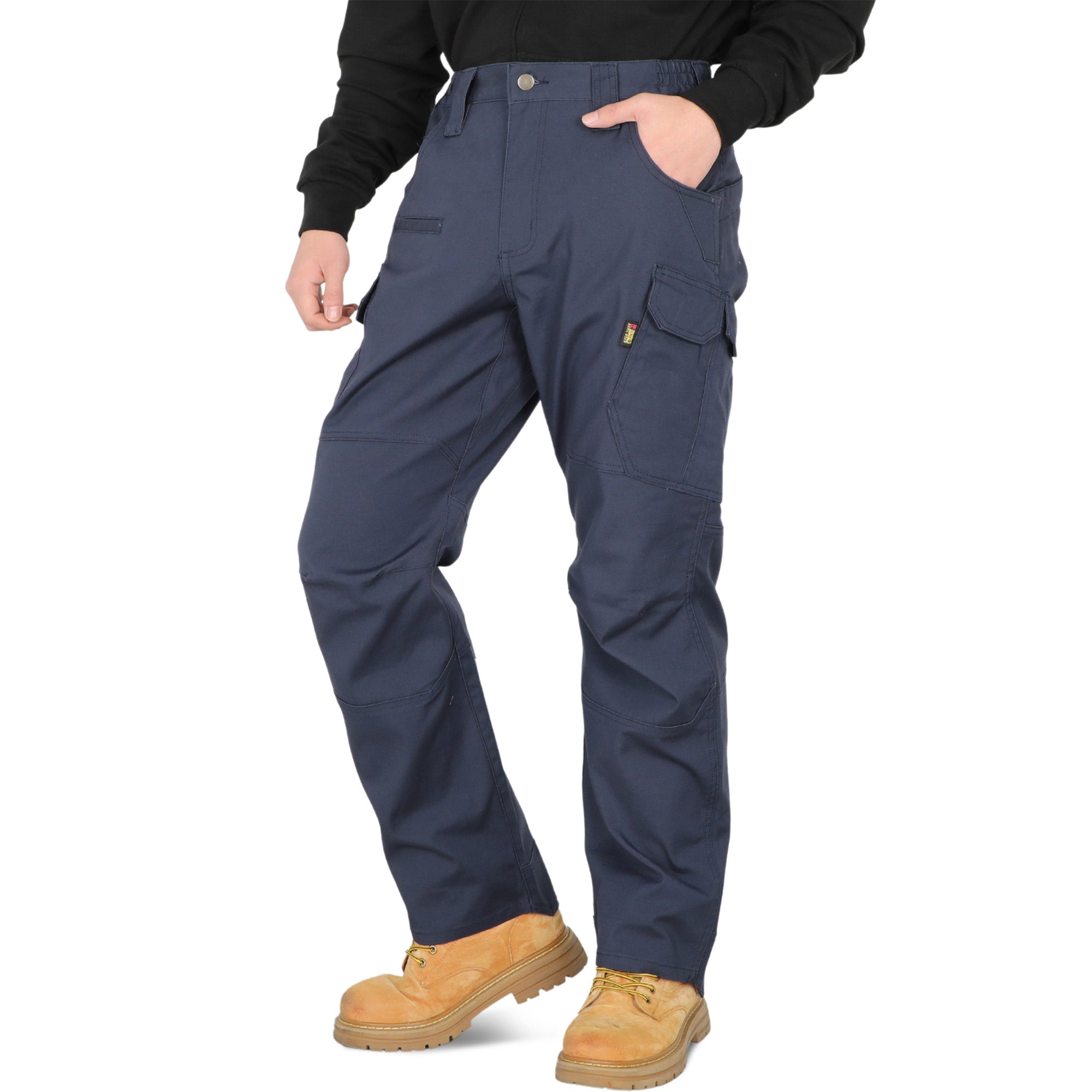 8.5OZ Cargo Pockets Dura-Stretch Rip-Stop Soft Canvas FR Reinforced Work Pants-8432