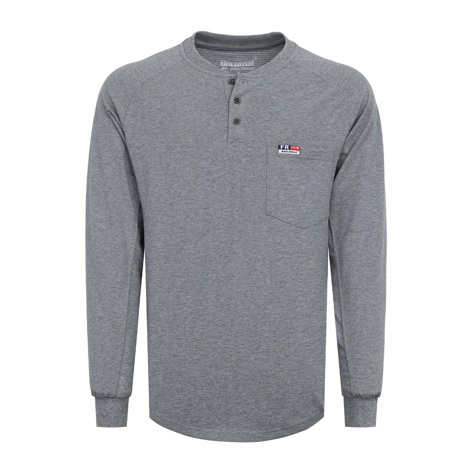 6OZ Henley Bird's-Eye Breathable Vented Mesh FR Tee-B535