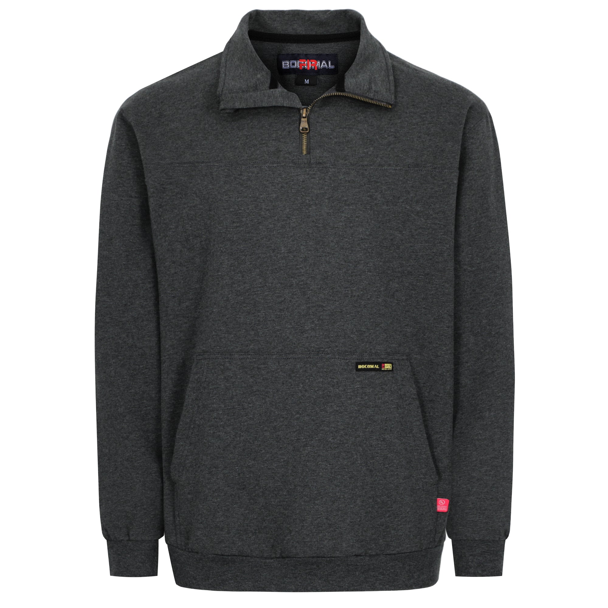 7.5oz Midweight Non-Fleece Mock Neck 1/4 Quarter Zipper Water/Stain Repellent Fire Resistant Sweater Shirts-9013