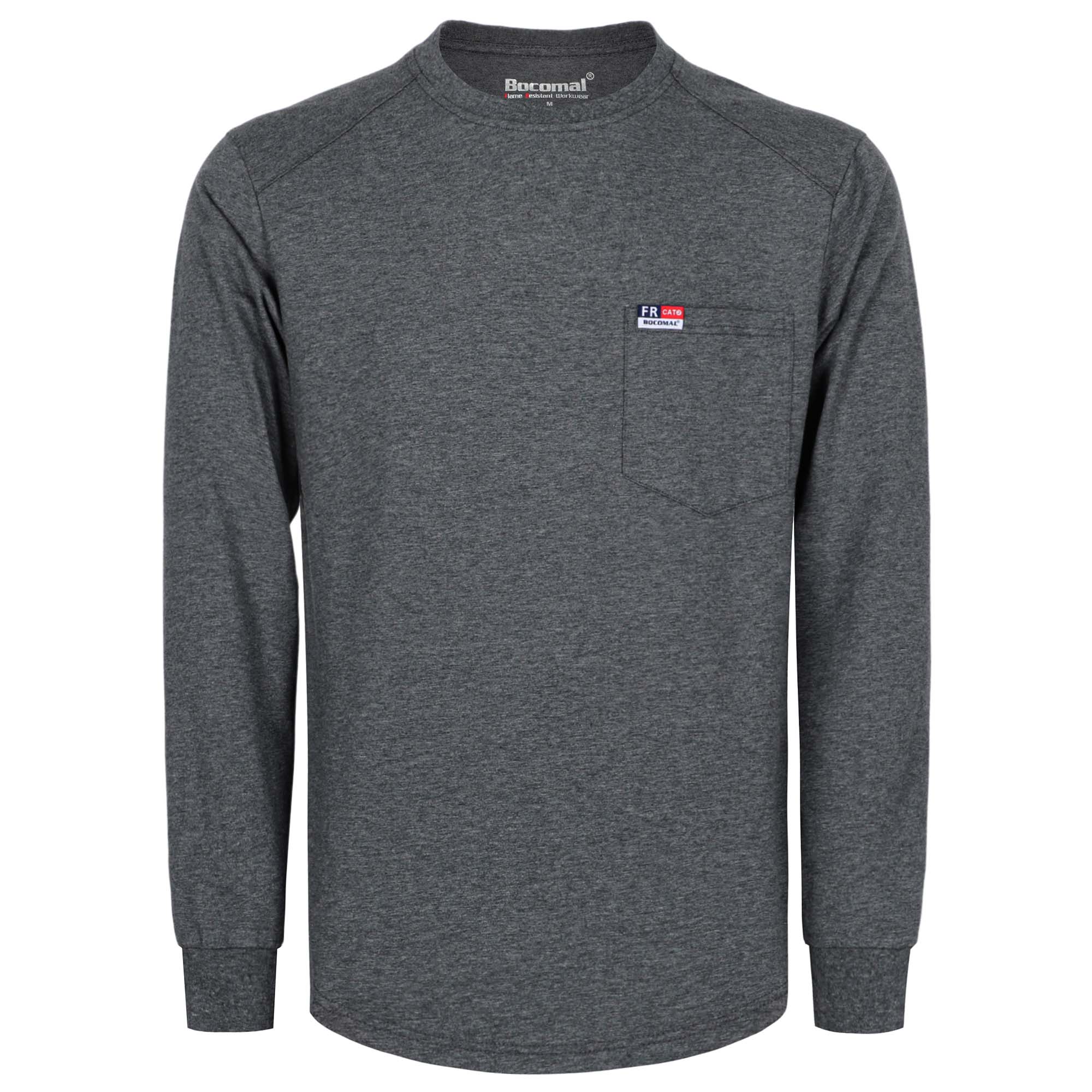 6OZ Crewneck Cotton Tencel Heather Blended Flame Resistant Work T-Shirt - A335