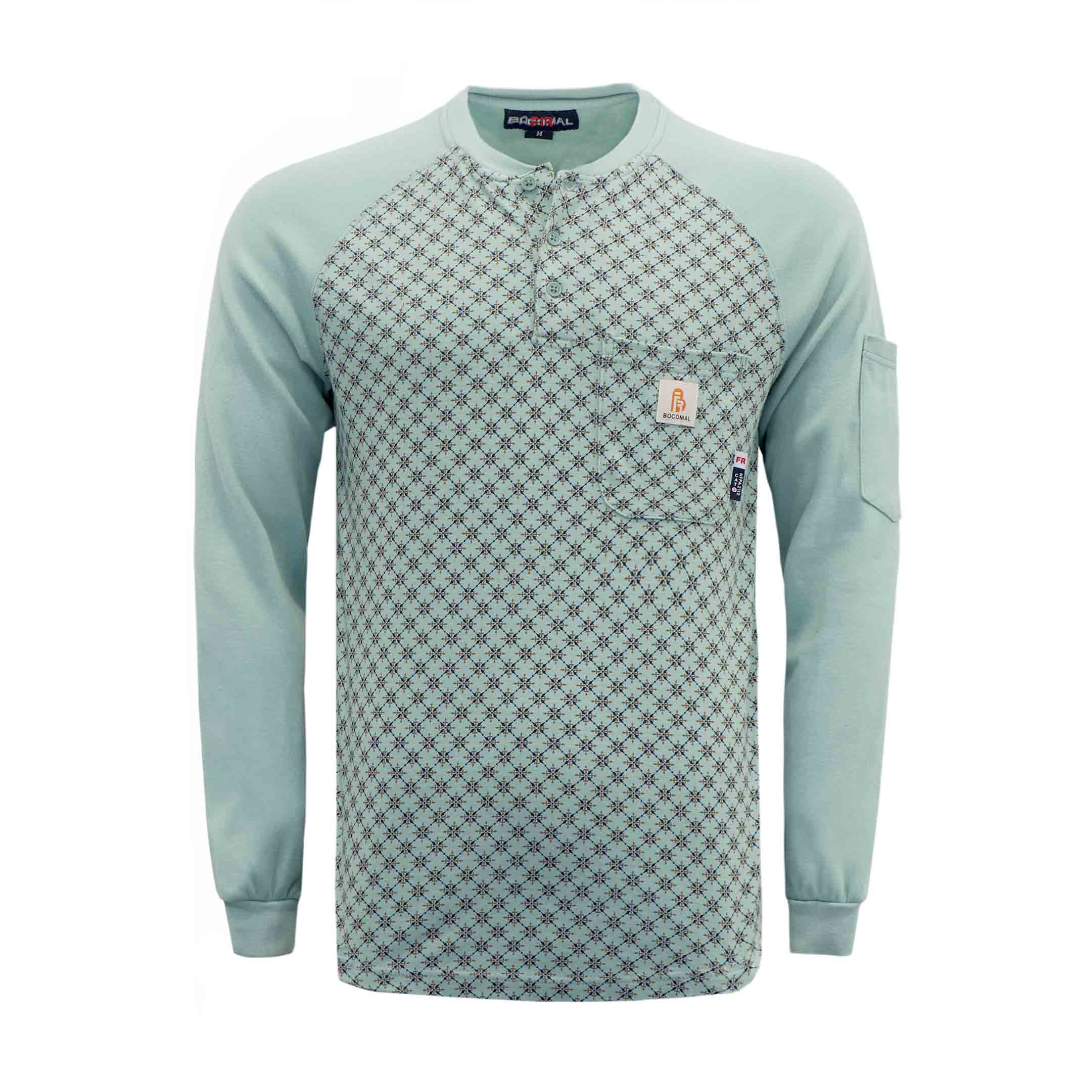 7OZ Button Pullover T-Shirt/Camouflage-5703