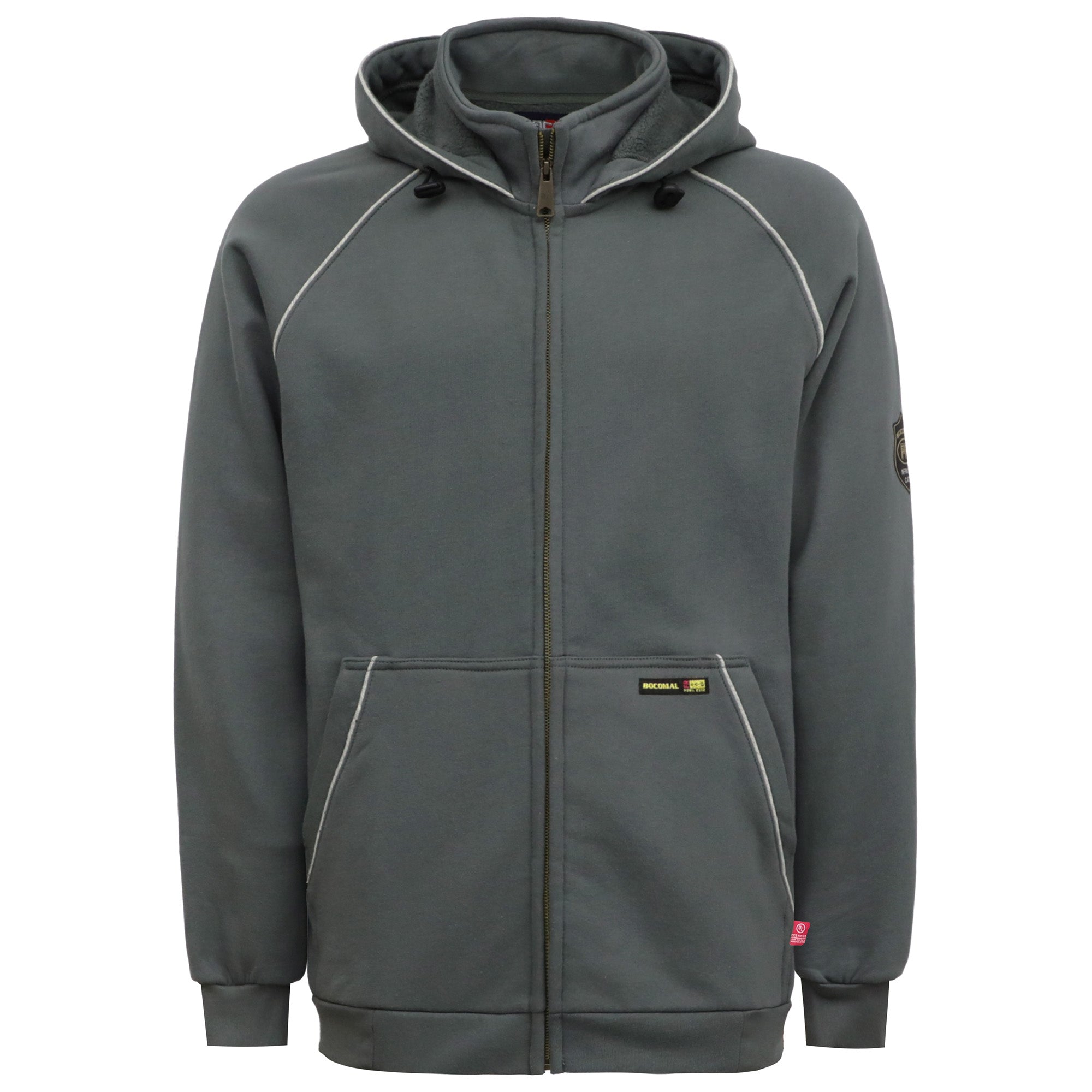 12OZ Heavyweight Cotton Fleece Zipper Front FR Hooded Sweatshirts-1531B