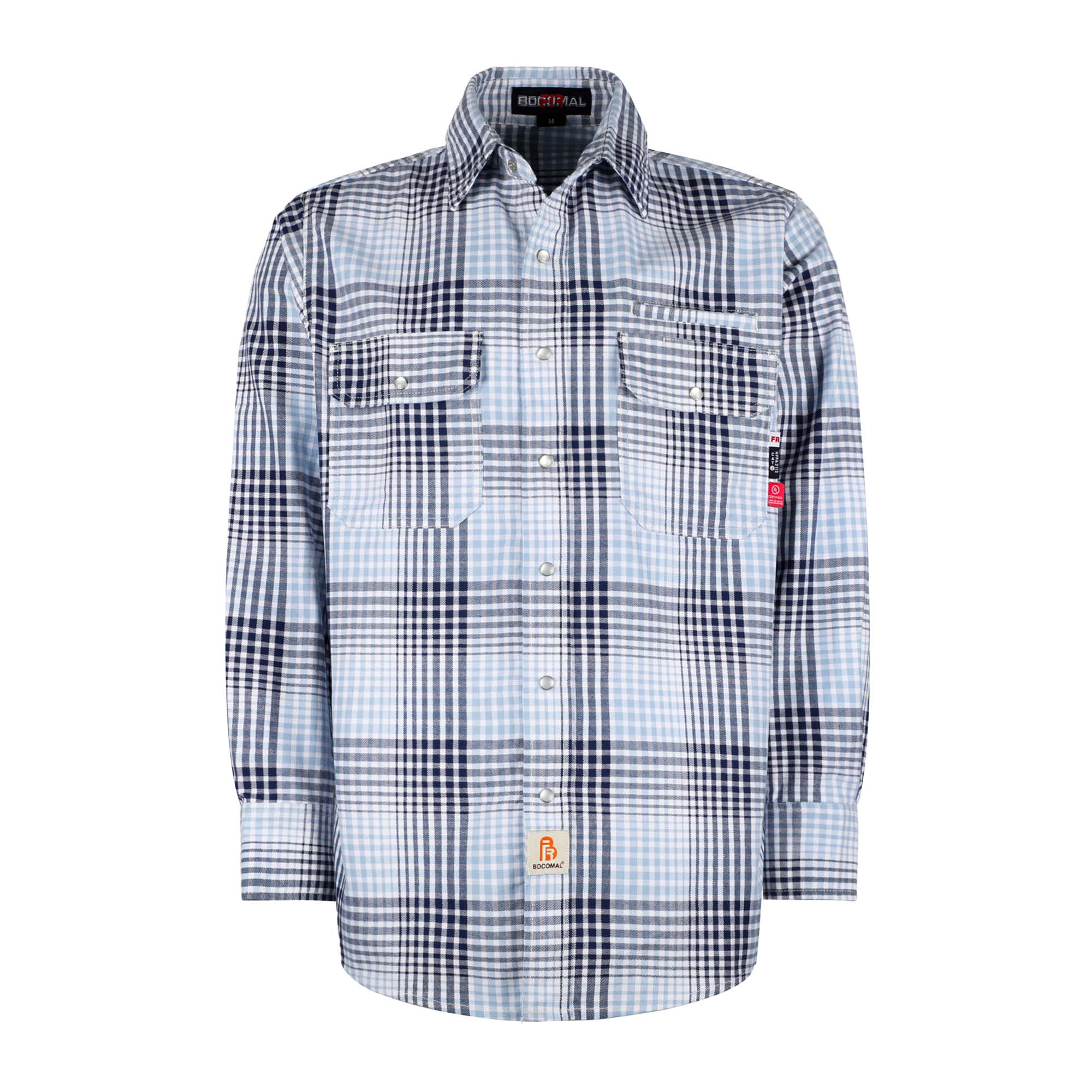 7.5OZ Printed Plaid Shirts With Metal Button(Final Sale)-3710